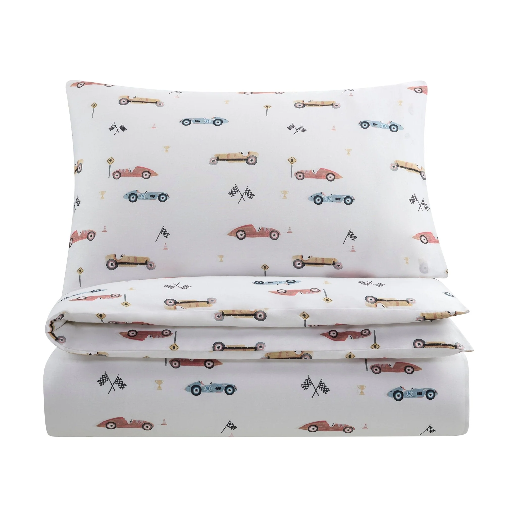 Miles Race Cars 100% Cotton Kids Duvet Cover Set - Image 6