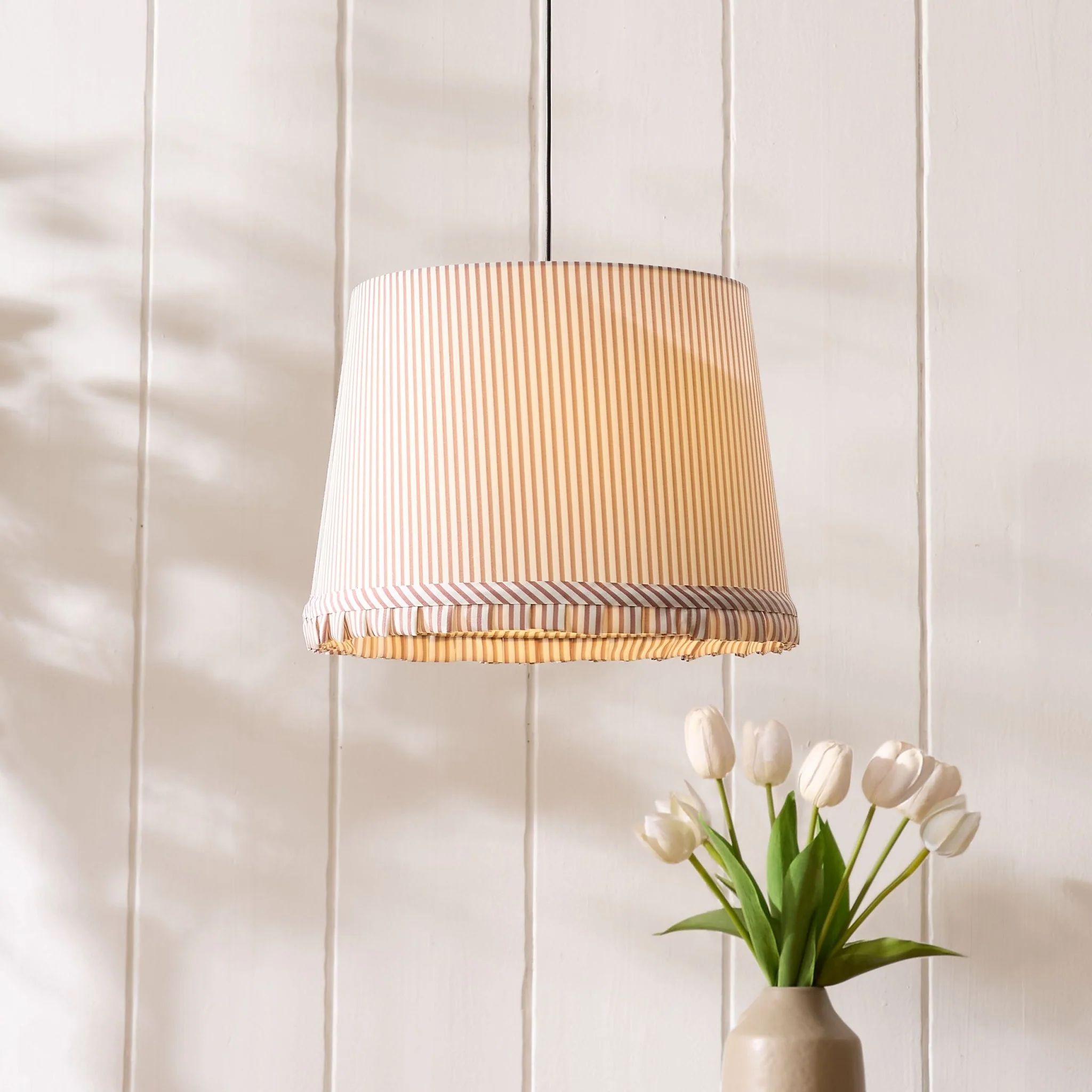 Millie Stripe Frill Edge Ceiling Shade - Natural - Image 2