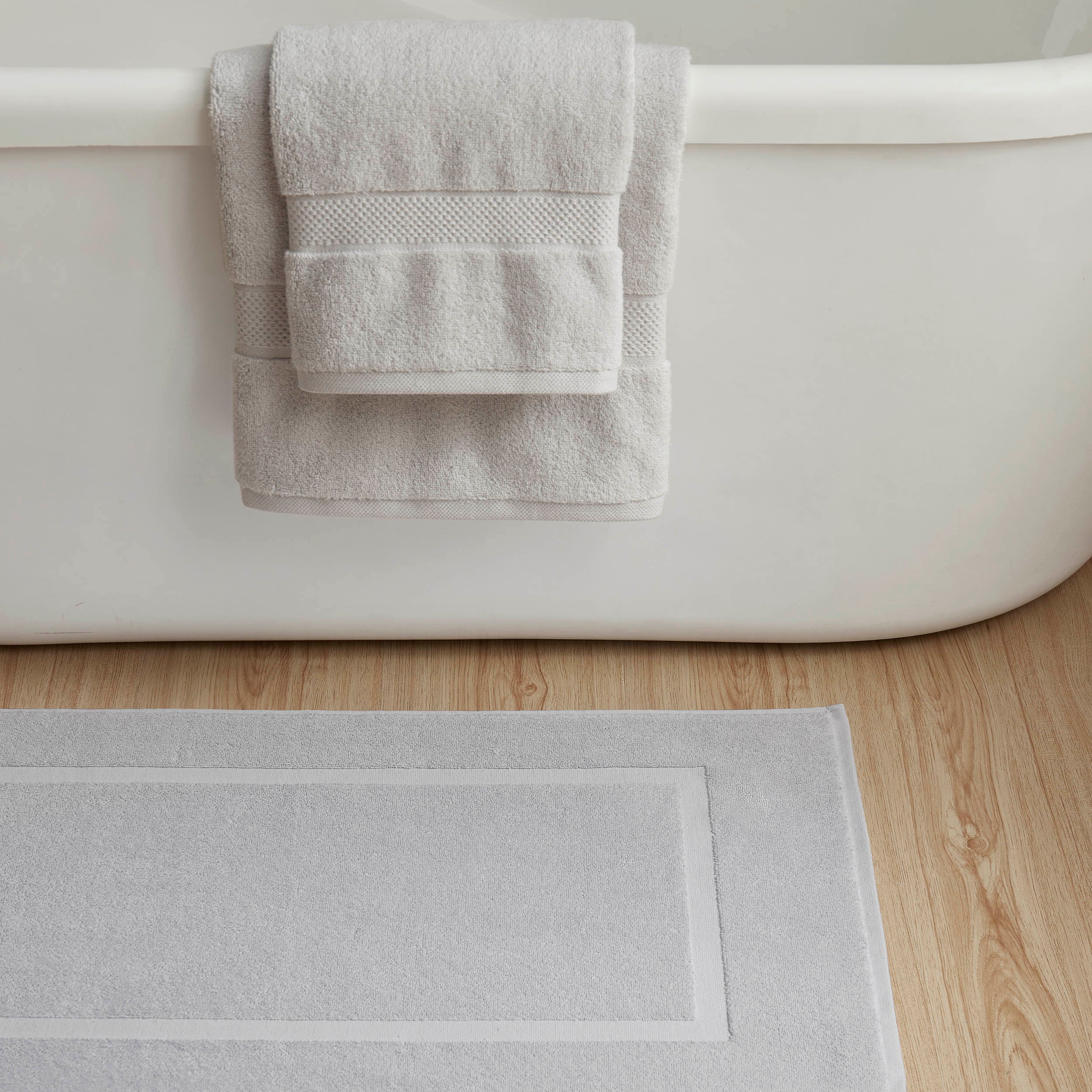 Milos Plain Picture Frame Bath Mat - Dove Grey - Image 3