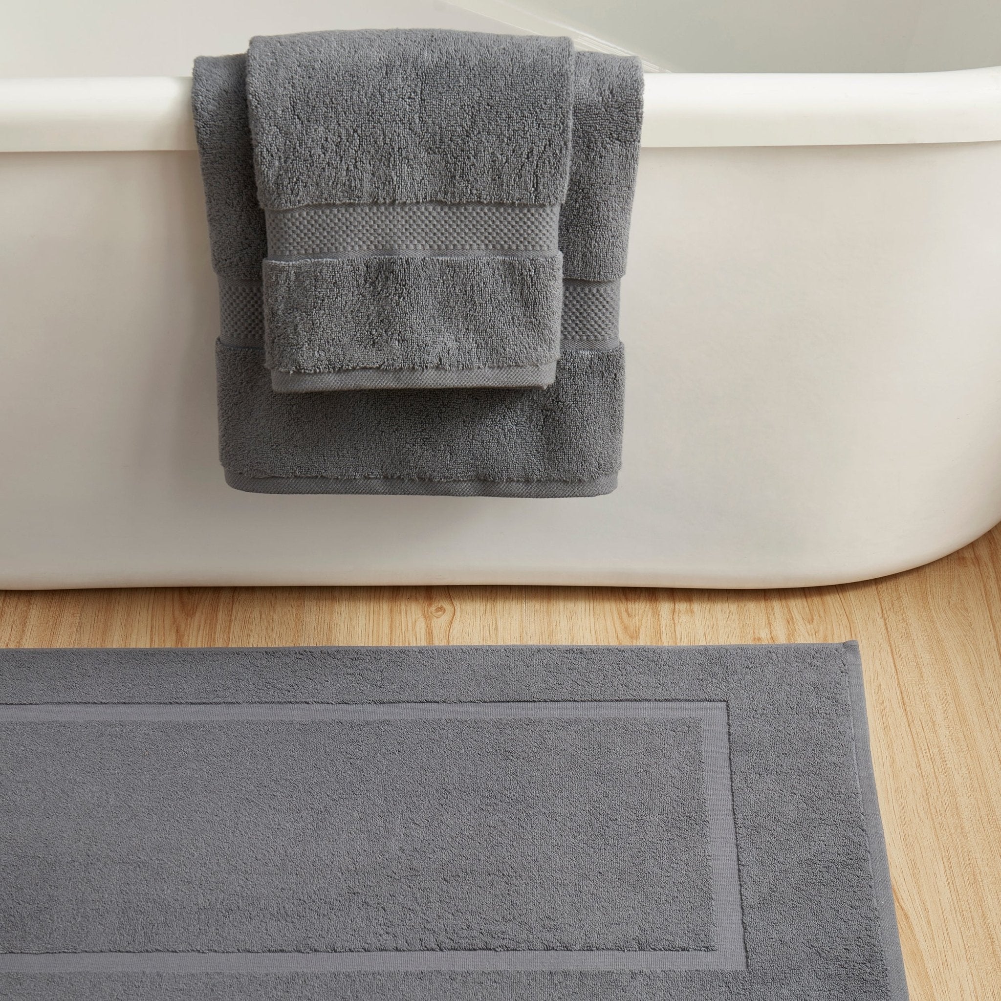 Milos Plain Picture Frame Bath Mat - Slate - Image 3