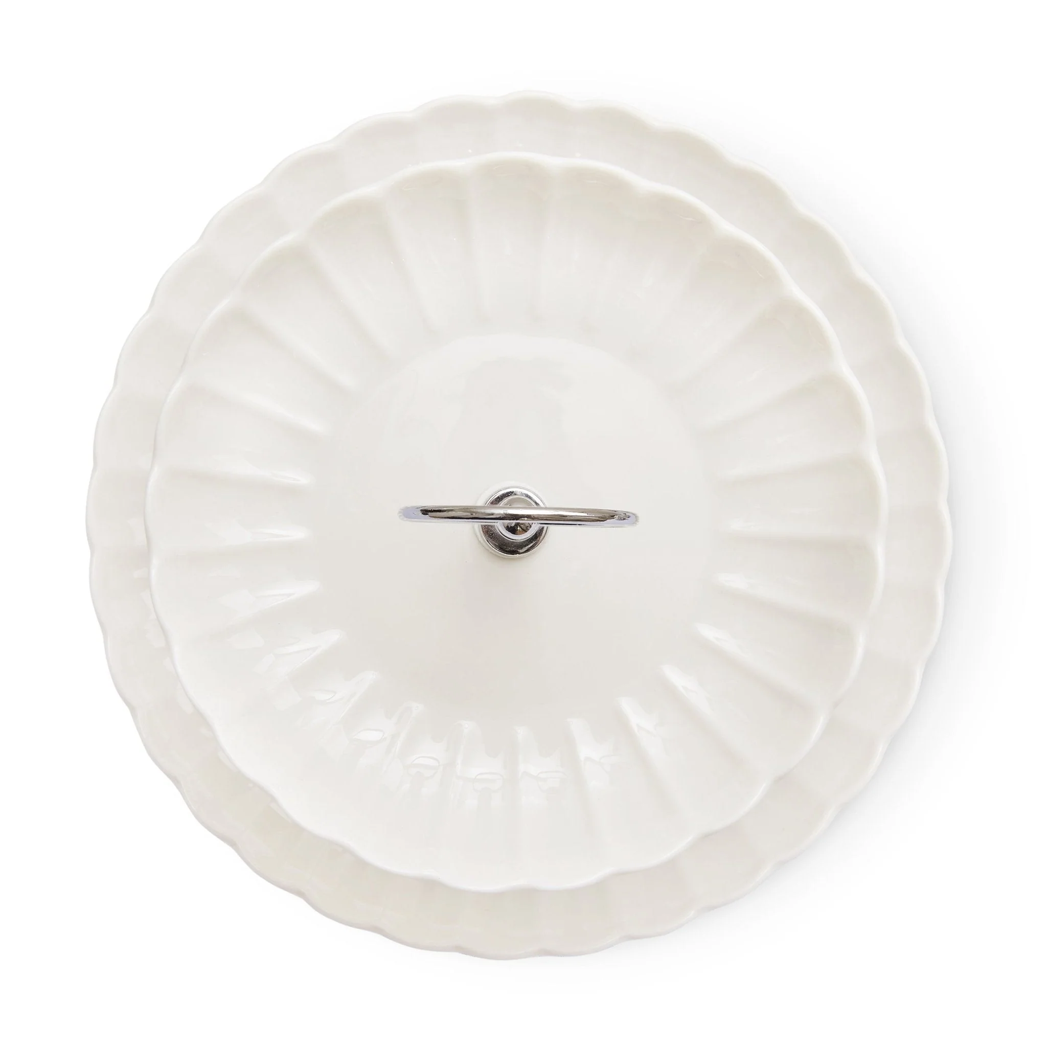 Mira Scalloped 2-Tier Cake Stand - Off White - Image 6