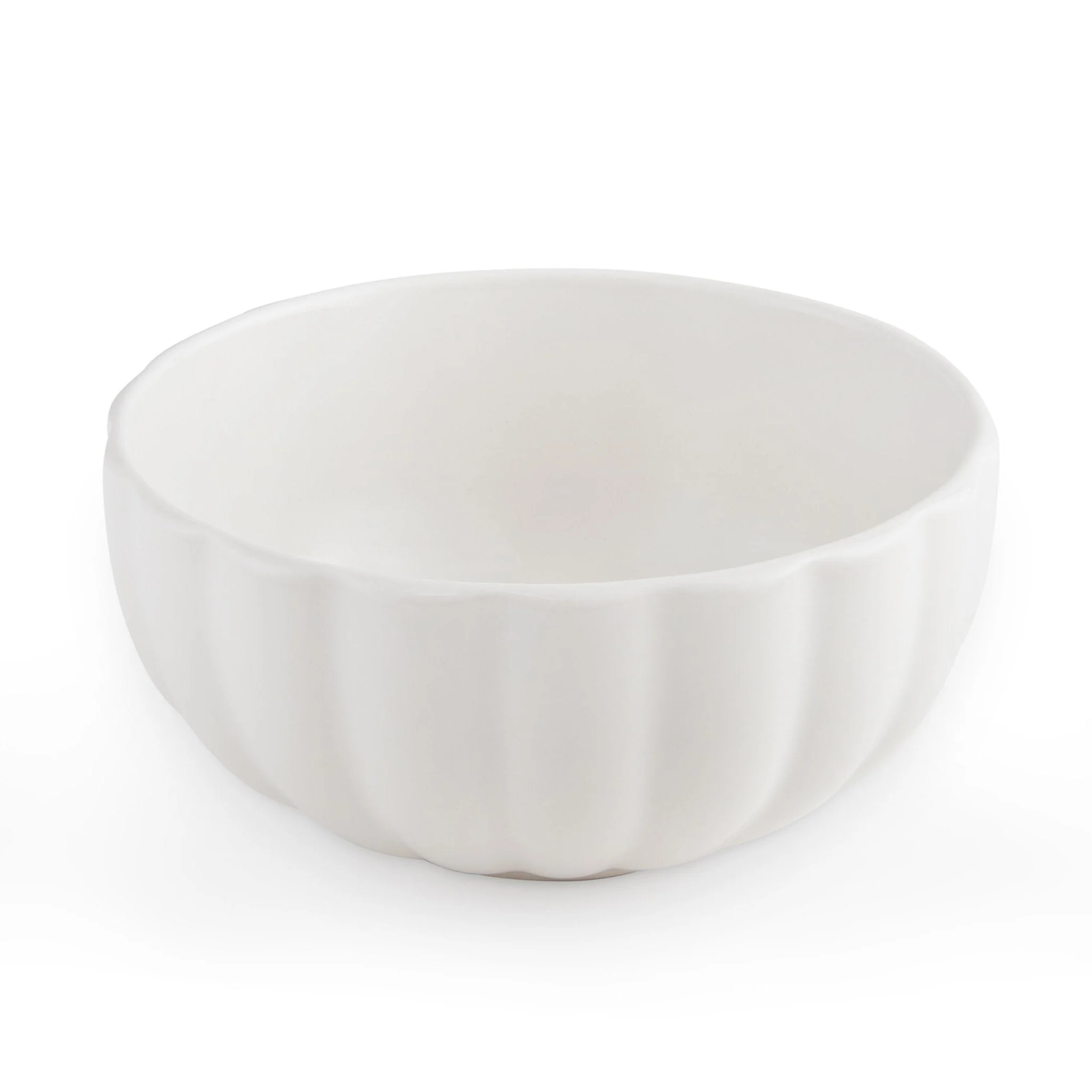 Mira Scalloped Set of 4 Cereal Bowls - Off White - Image 4