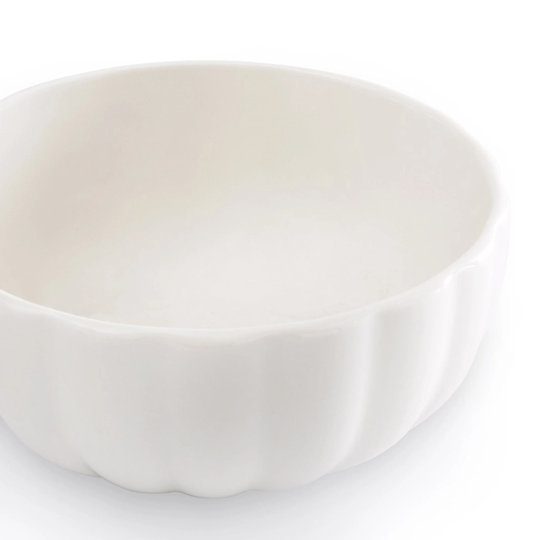 Mira Scalloped Set of 4 Cereal Bowls - Off White - Image 6
