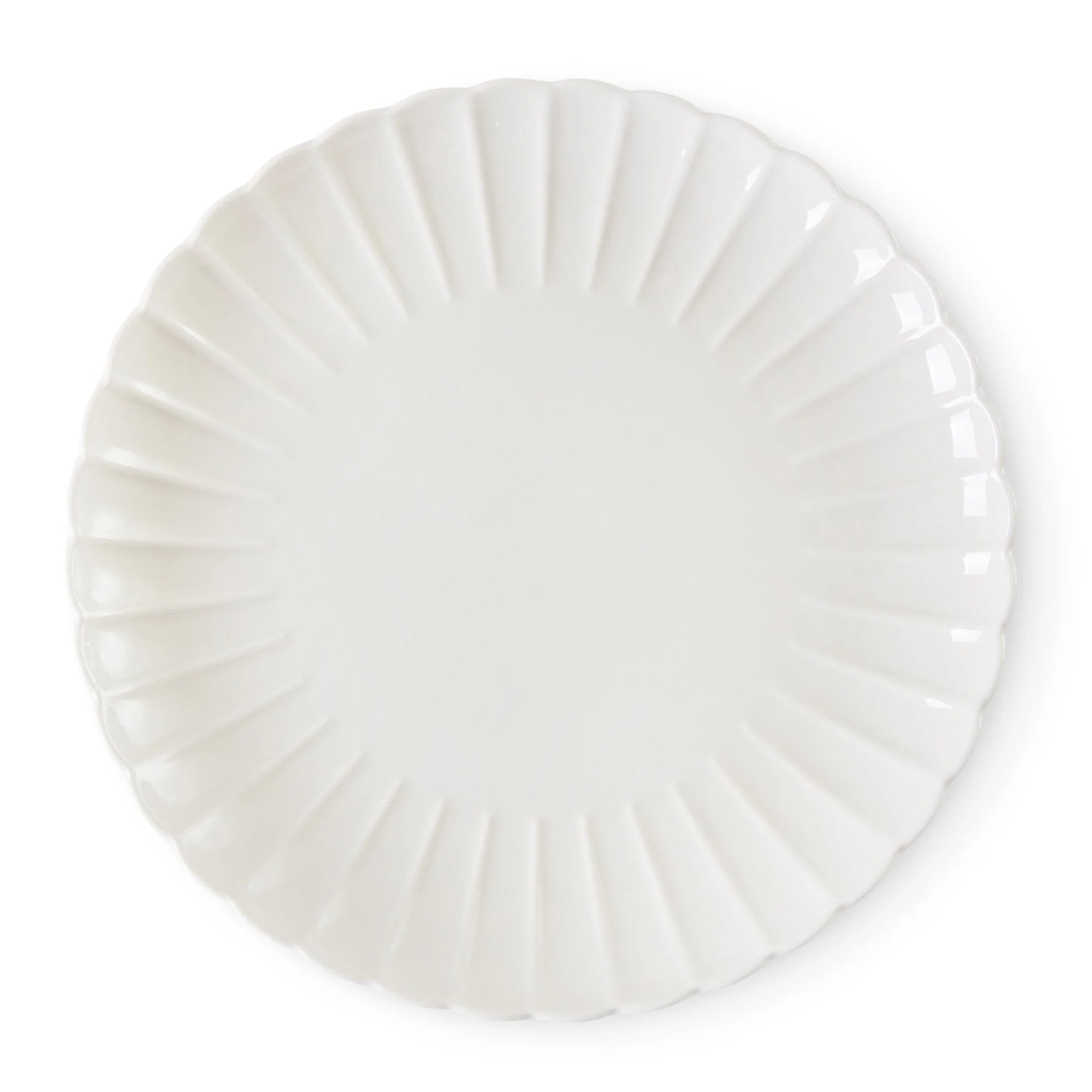 Mira Scalloped Set of 4 Dinner Plates - Off White - Image 6