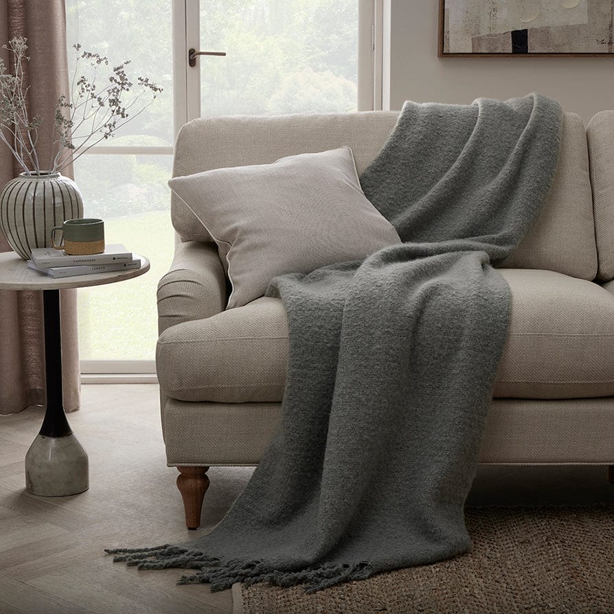 Mohair Style Sofa Throw 1.5m x 2m - Dark Sage