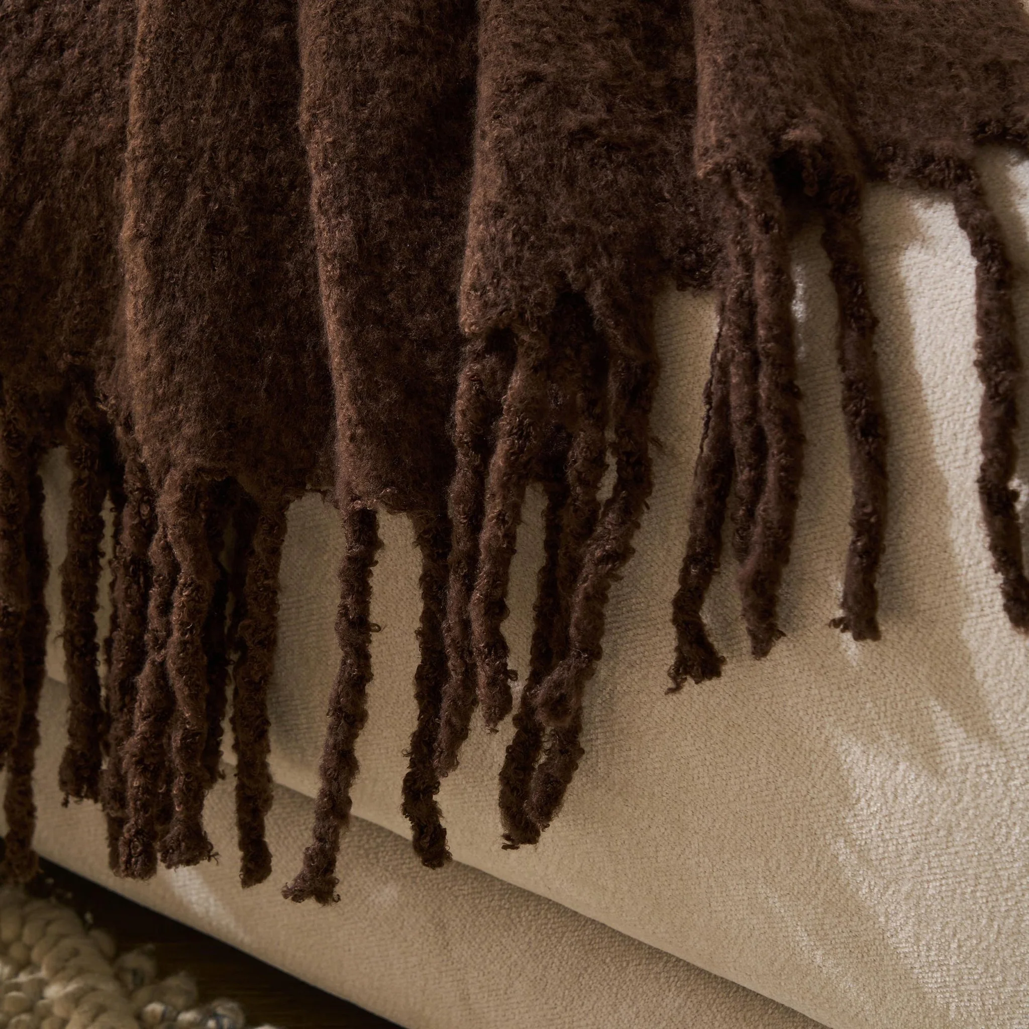 Mohair Style Sofa Throw - Chocolate - Image 2