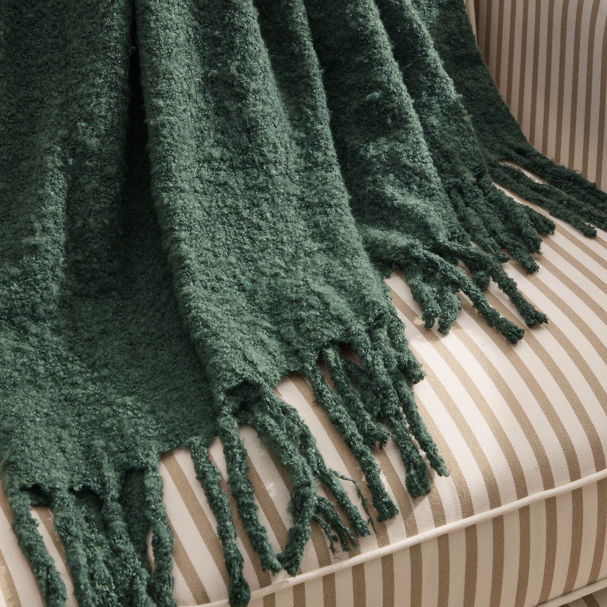 Mohair Style Sofa Throw - Forest Green - Image 2
