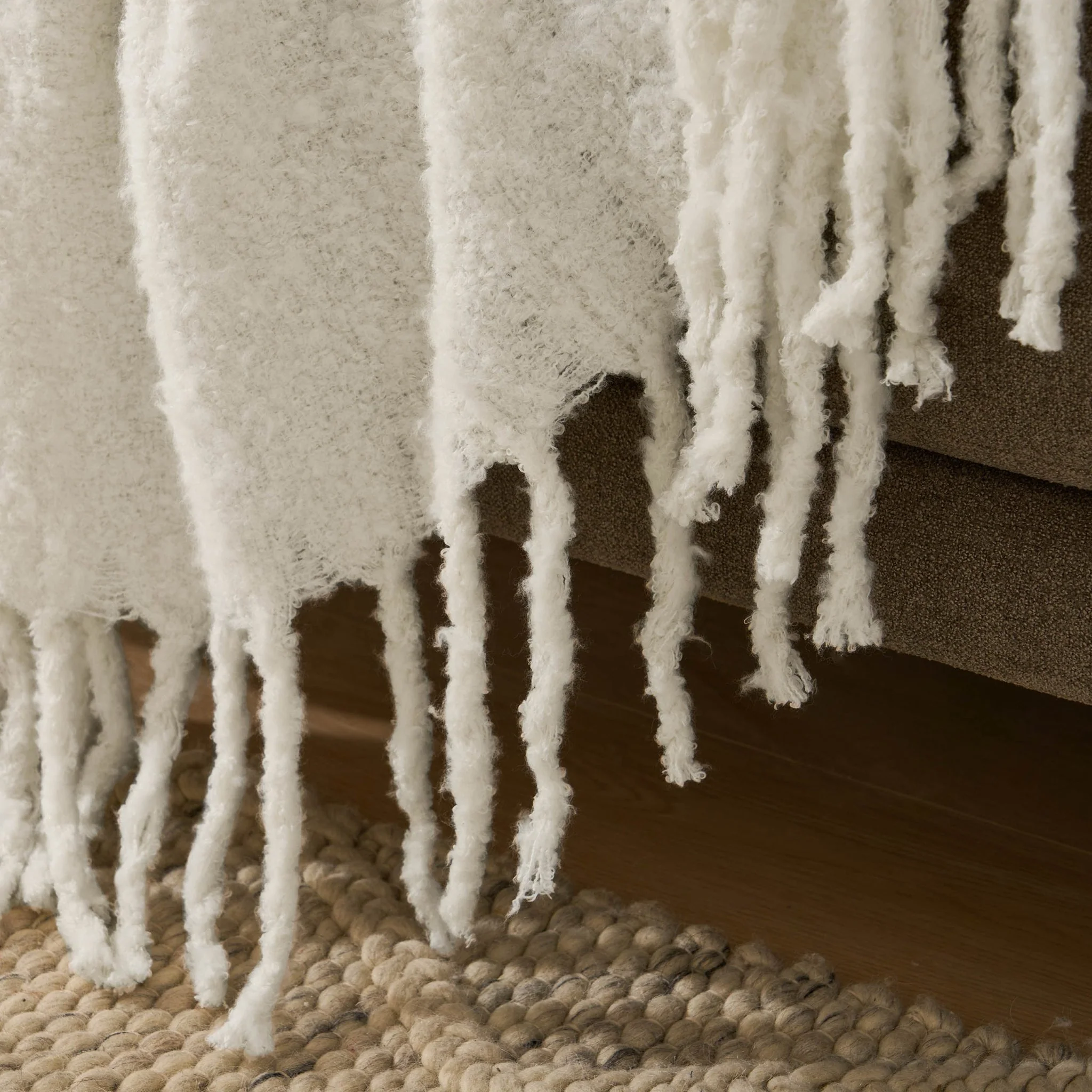 Mohair Style Sofa Throw - Natural - Image 2
