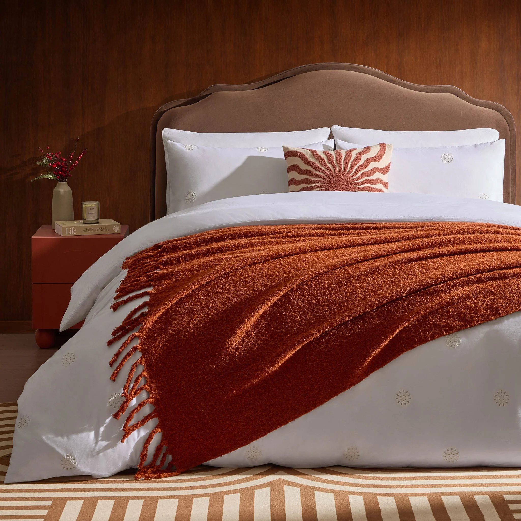 Mohair Style Throw - Burnt Orange