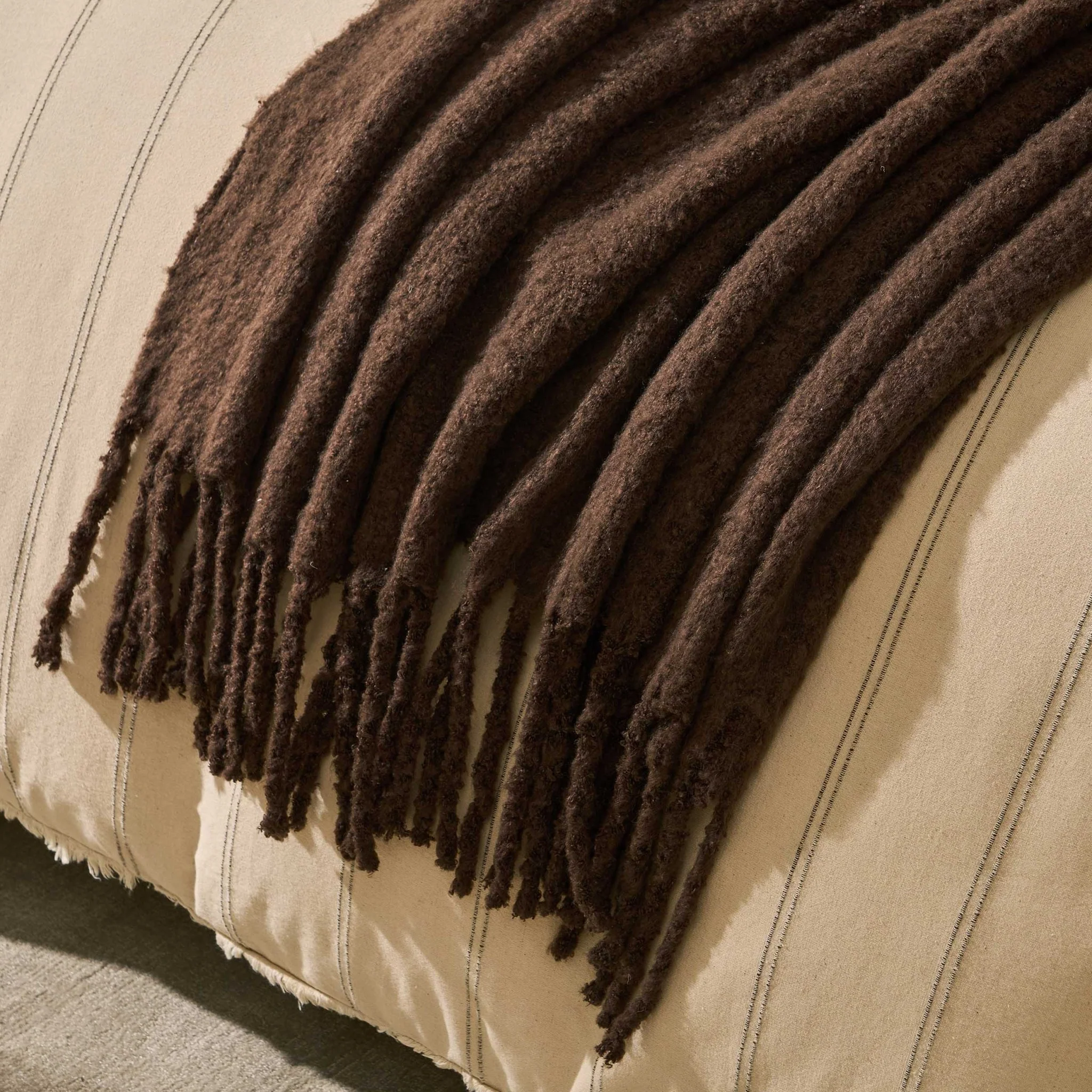 Mohair Style Throw - Chocolate - Image 2