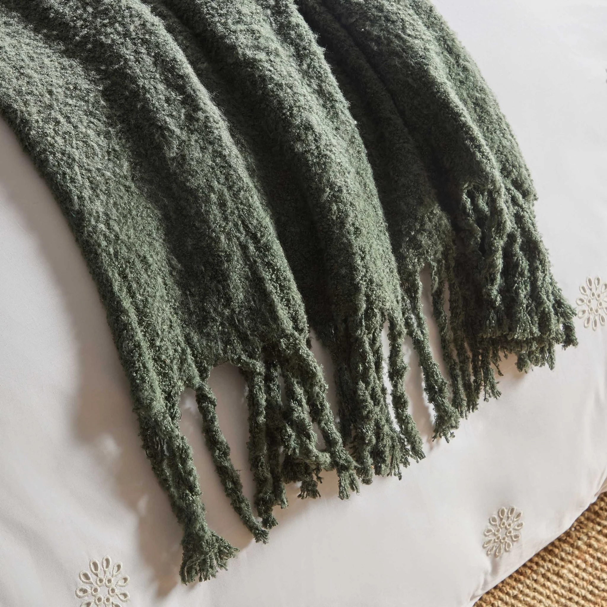 Mohair Style Throw - Forest Green - Image 2