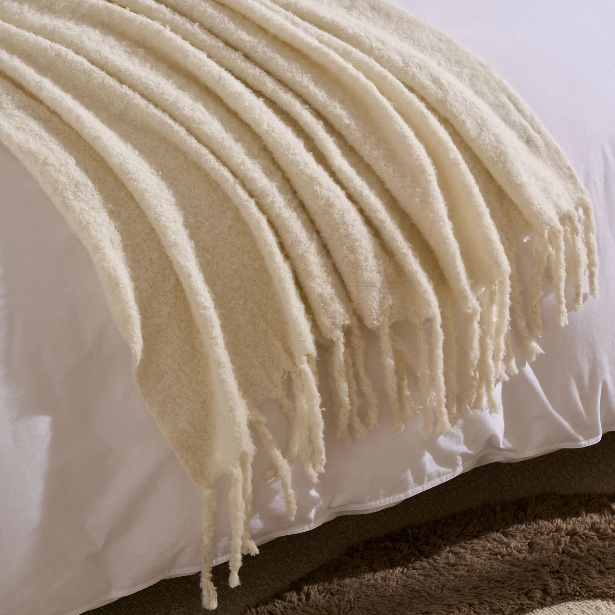 Mohair Style Throw - Natural - Image 2