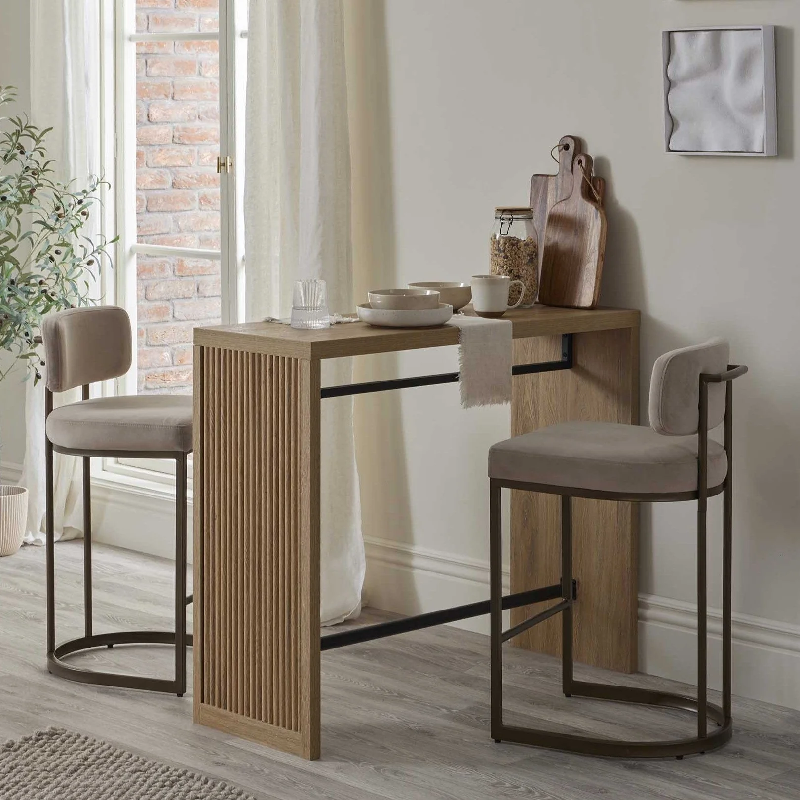 Mollie Set of 2 Barstools - Ecru - Image 2
