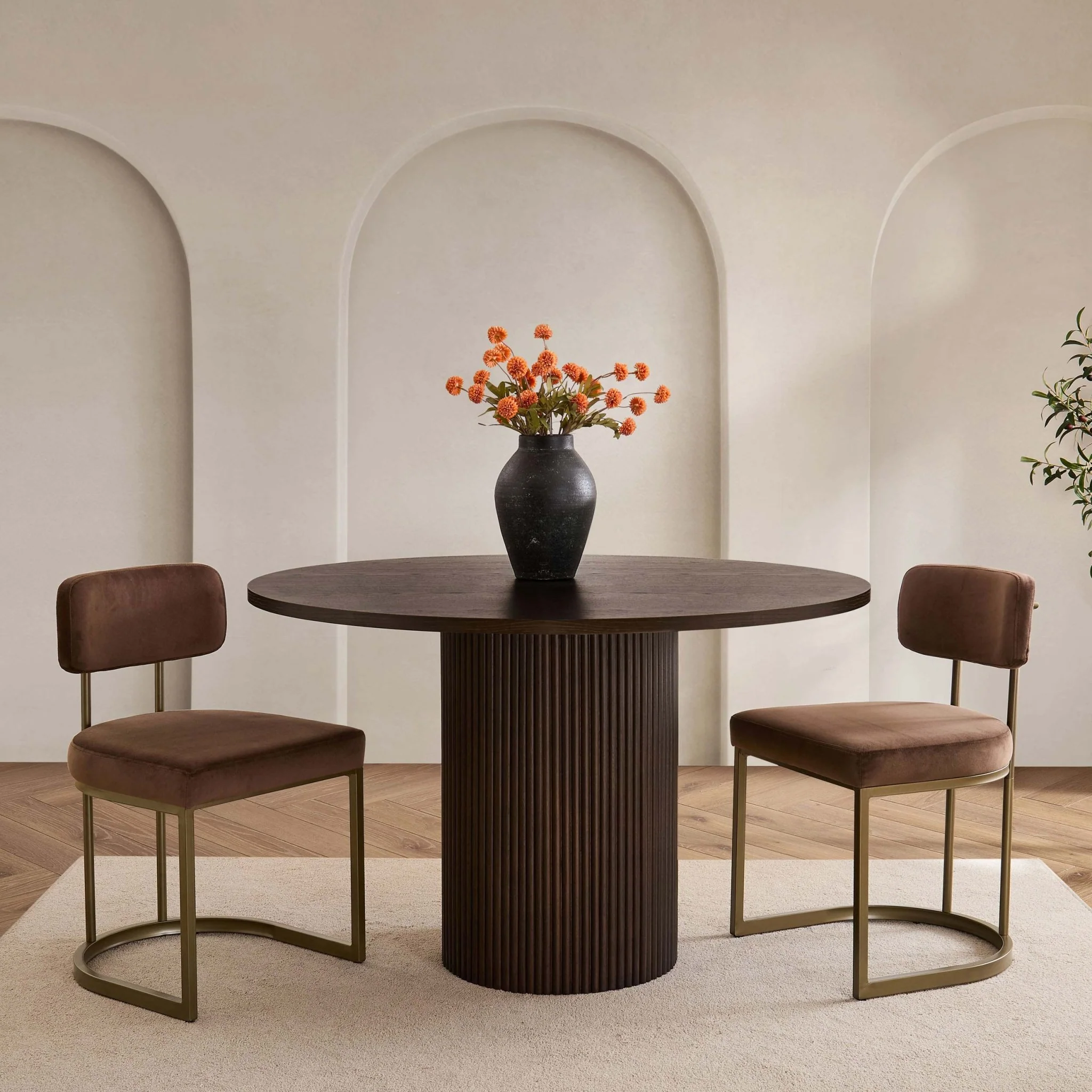 Mollie Set of 2 Dining Chairs - Cappuccino