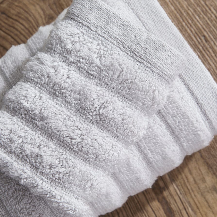 Monaco Plush Ribbed Cotton Towel Collection - Light Grey - Image 4