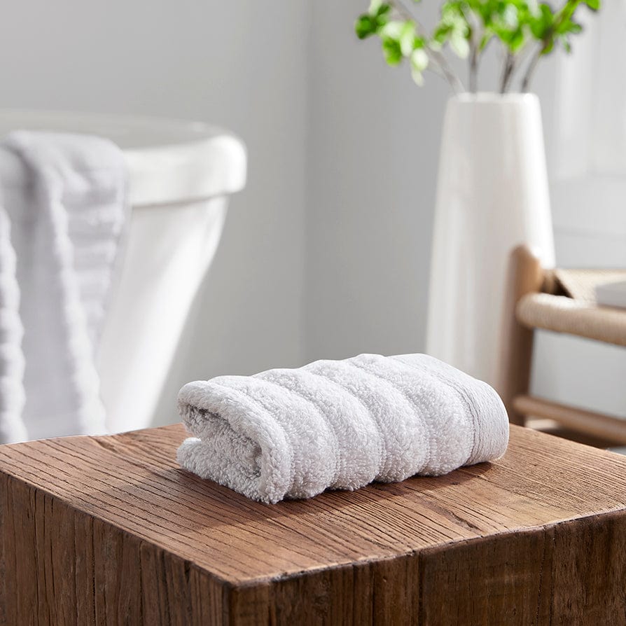 Monaco Plush Ribbed Cotton Towel Collection - Light Grey - Image 5