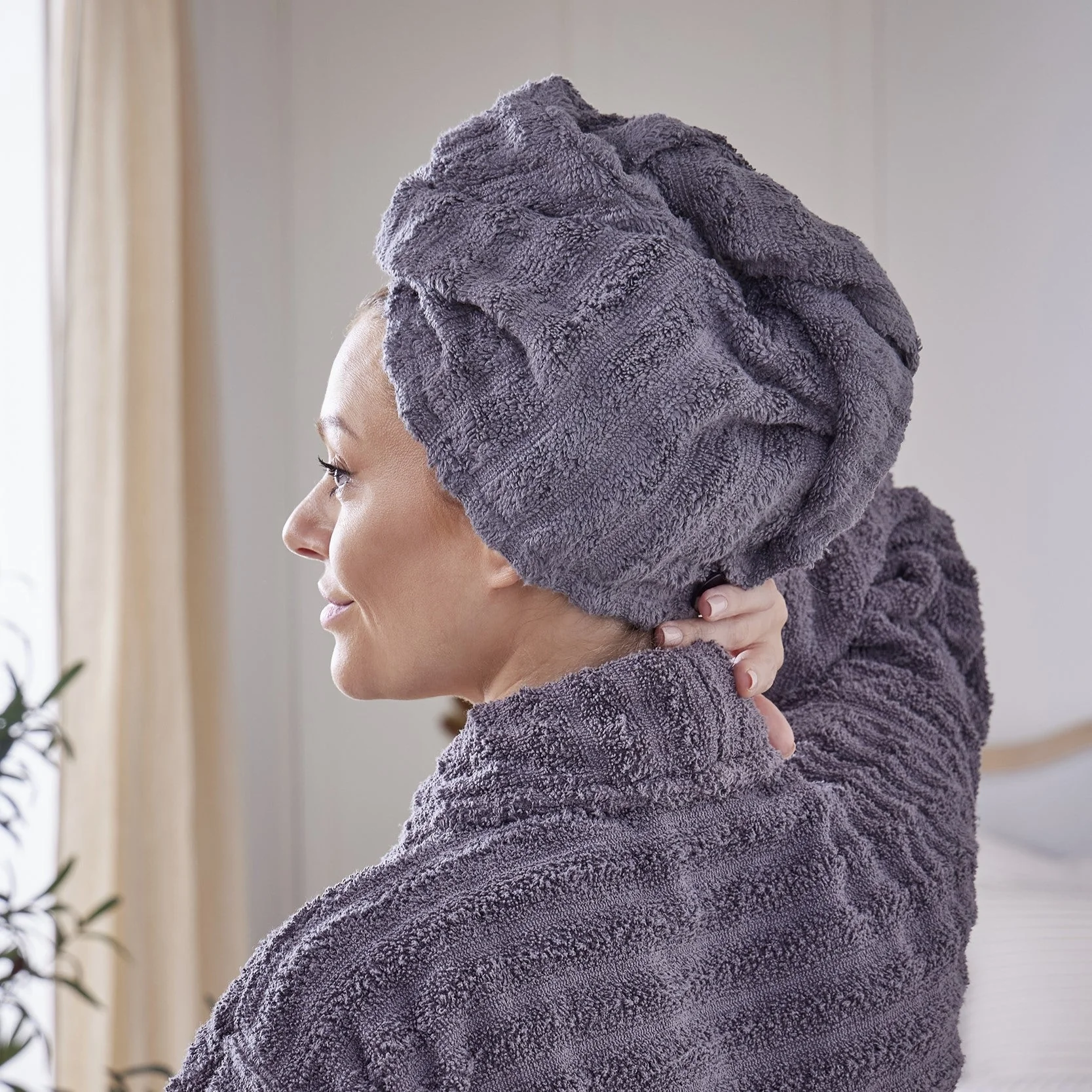 Monaco Hair Wrap (Pack of Two) - Charcoal - Image 3