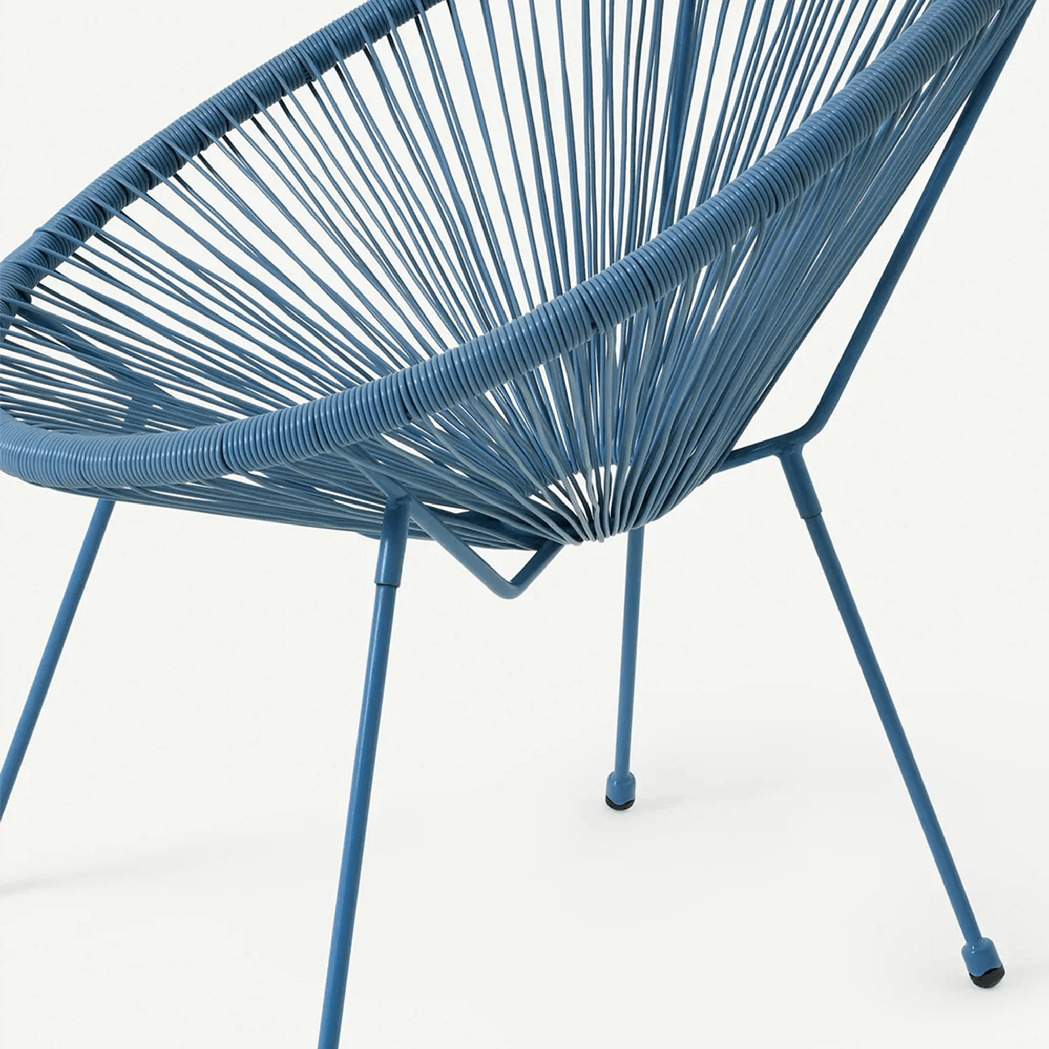 Monaco Outdoor 2 Seater Round Bistro Table and Egg Chairs - Blue - Image 5