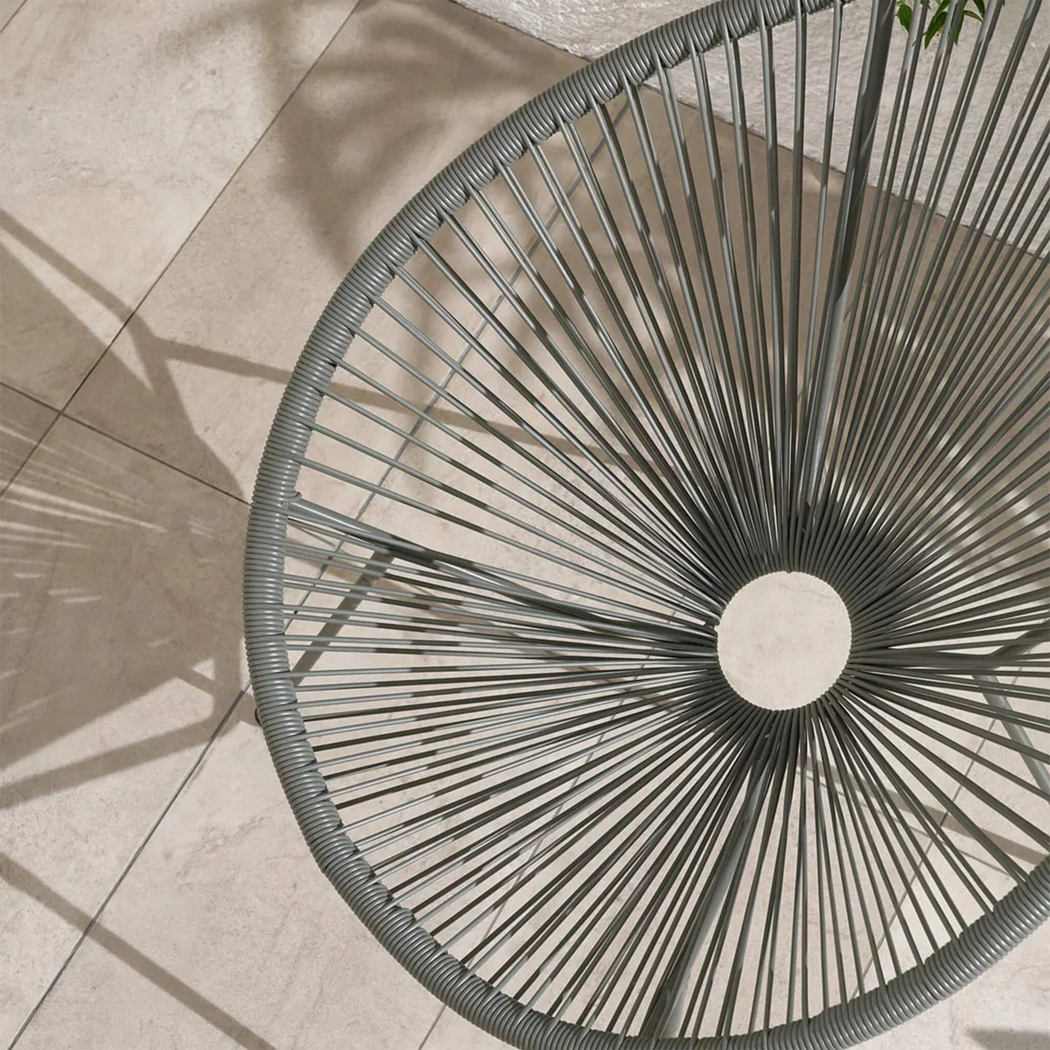 Monaco Outdoor 2 Seater Round Bistro Table and Egg Chairs - Grey - Image 2