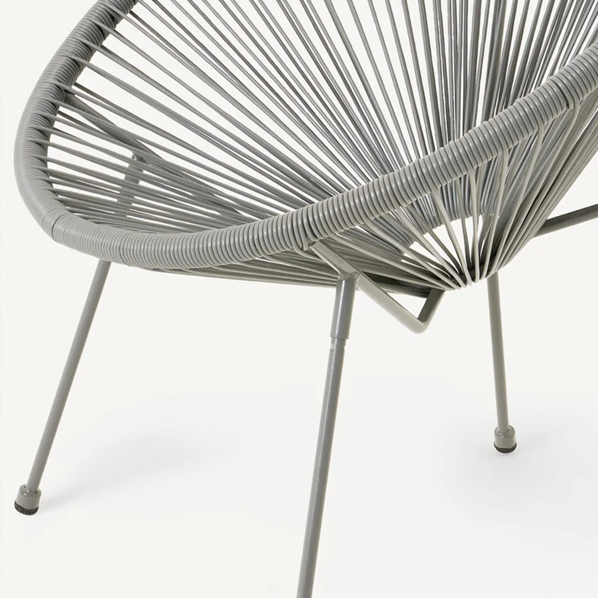 Monaco Outdoor 2 Seater Round Bistro Table and Egg Chairs - Grey - Image 5