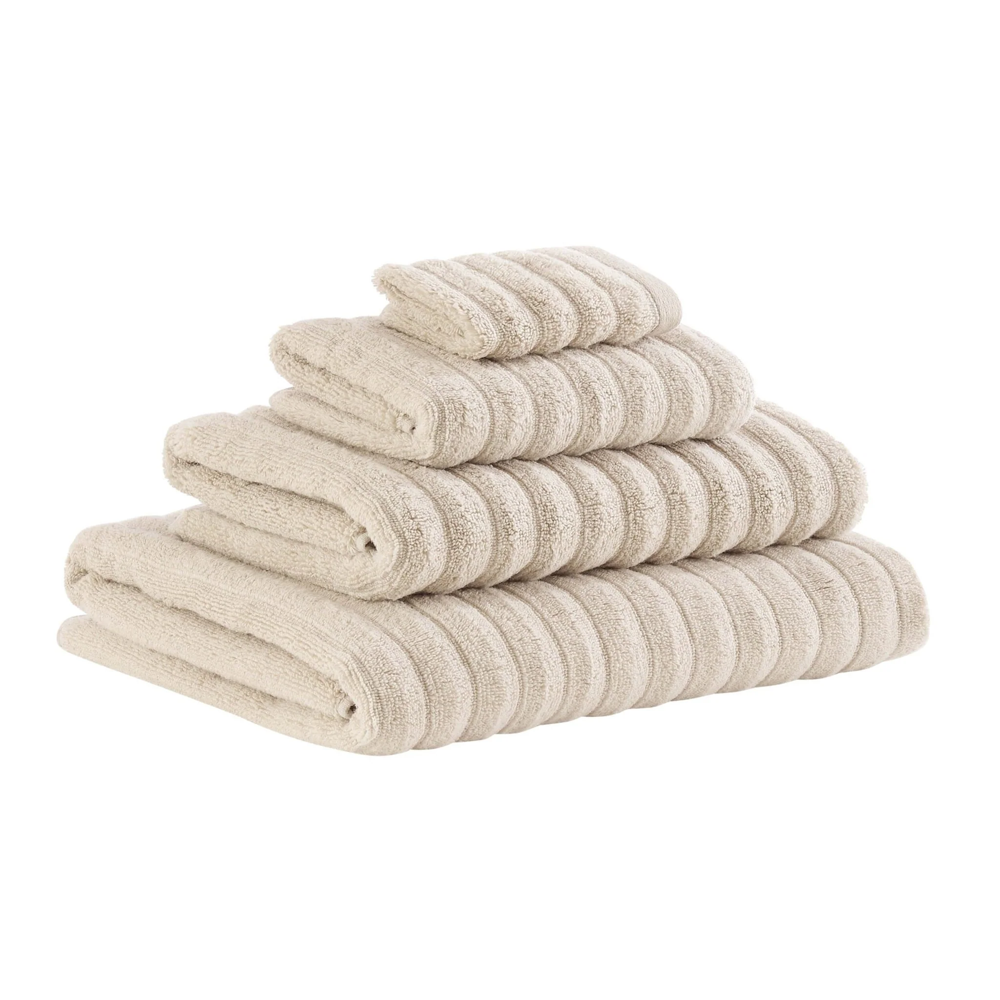 Monaco Plush Ribbed Cotton Towel Collection - Mushroom - Image 3