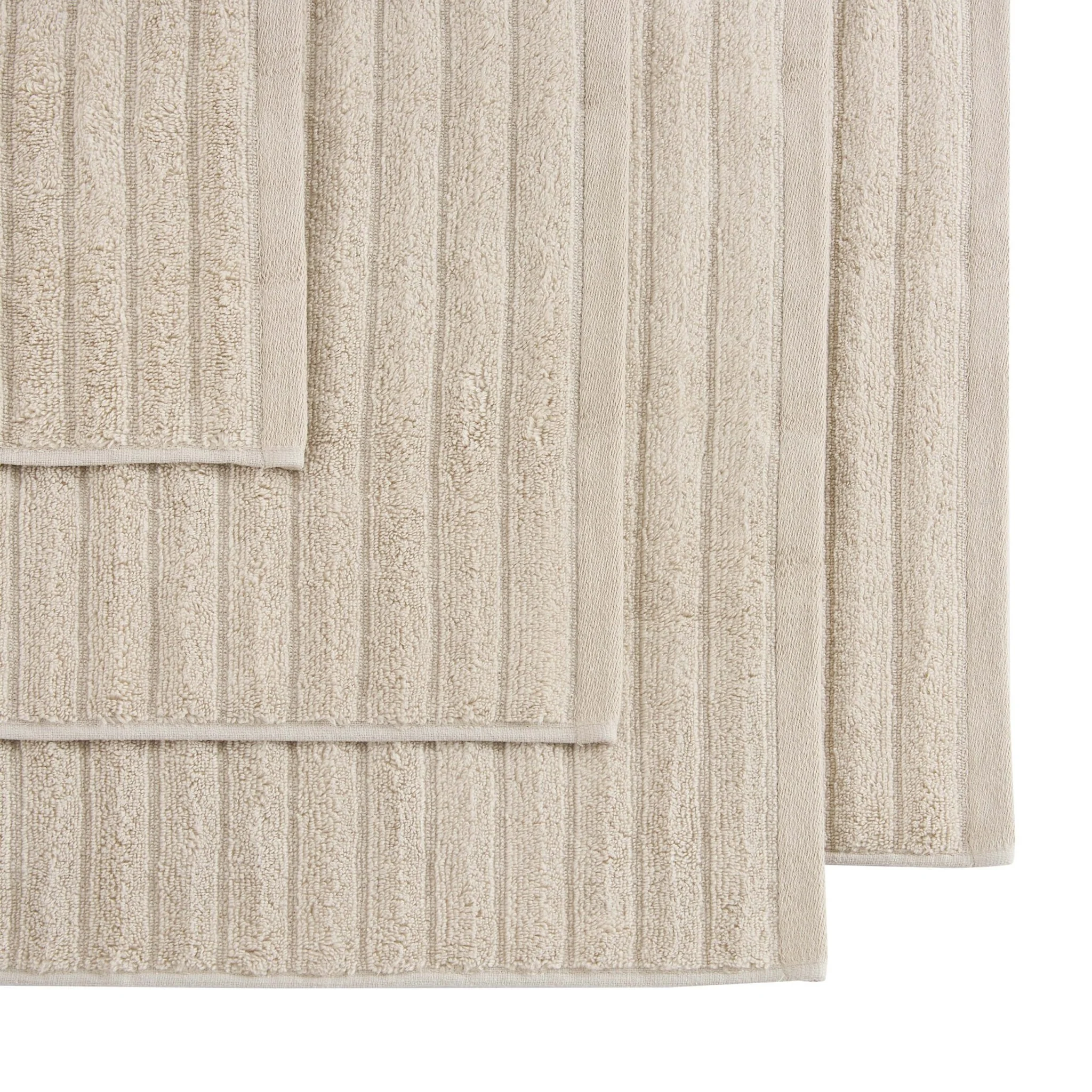 Monaco Plush Ribbed Cotton Towel Collection - Mushroom - Image 8