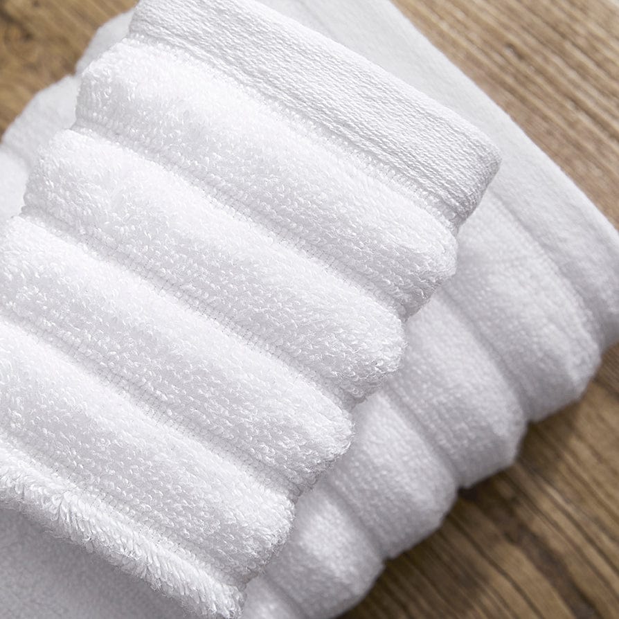Monaco Plush Ribbed Cotton Towel Collection - White - Image 5
