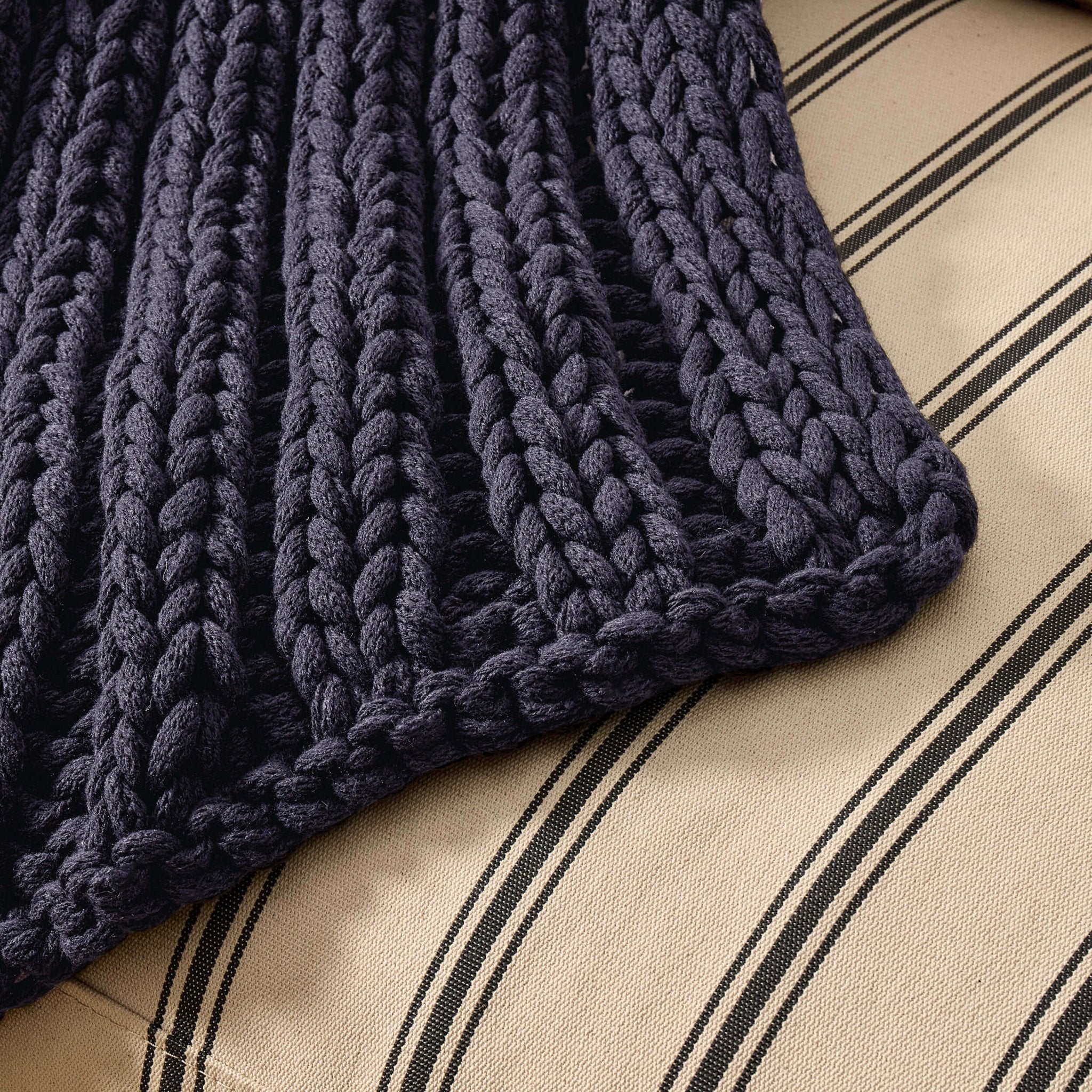 Montreal Sofa Throw - Midnight Navy - Image 2