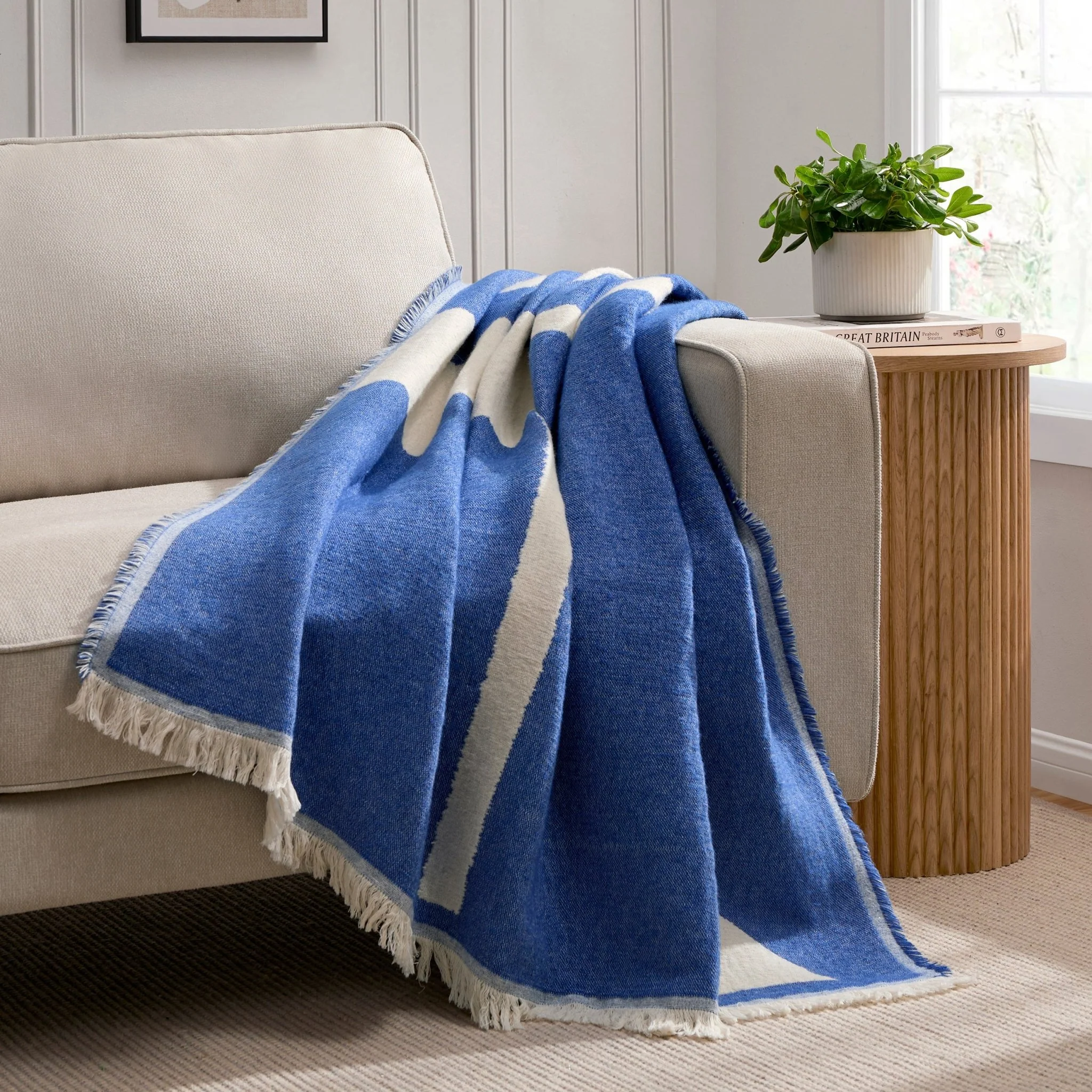 Motif Abstract Sofa Throw - Electric Blue
