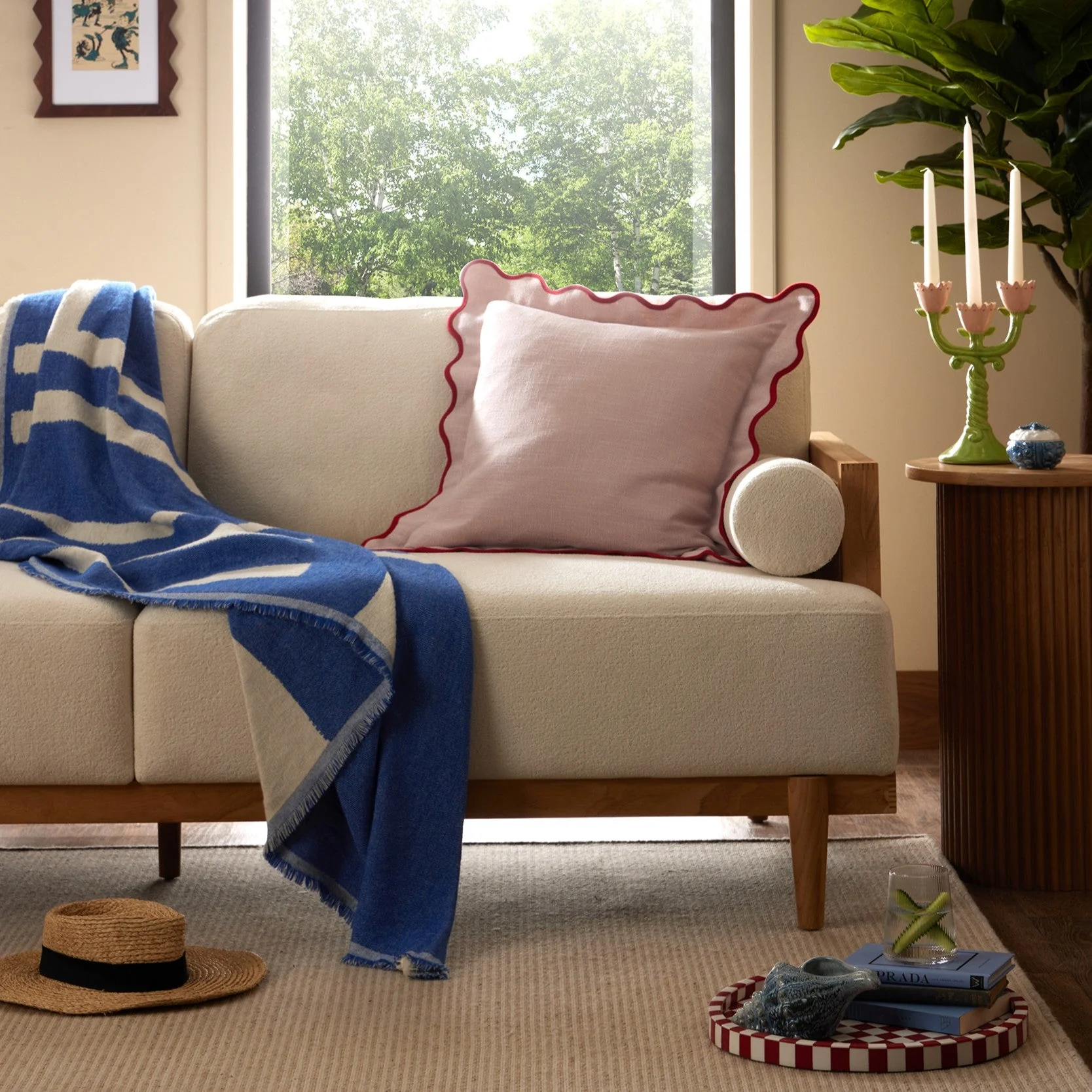 Motif Abstract Sofa Throw - Electric Blue - Image 2