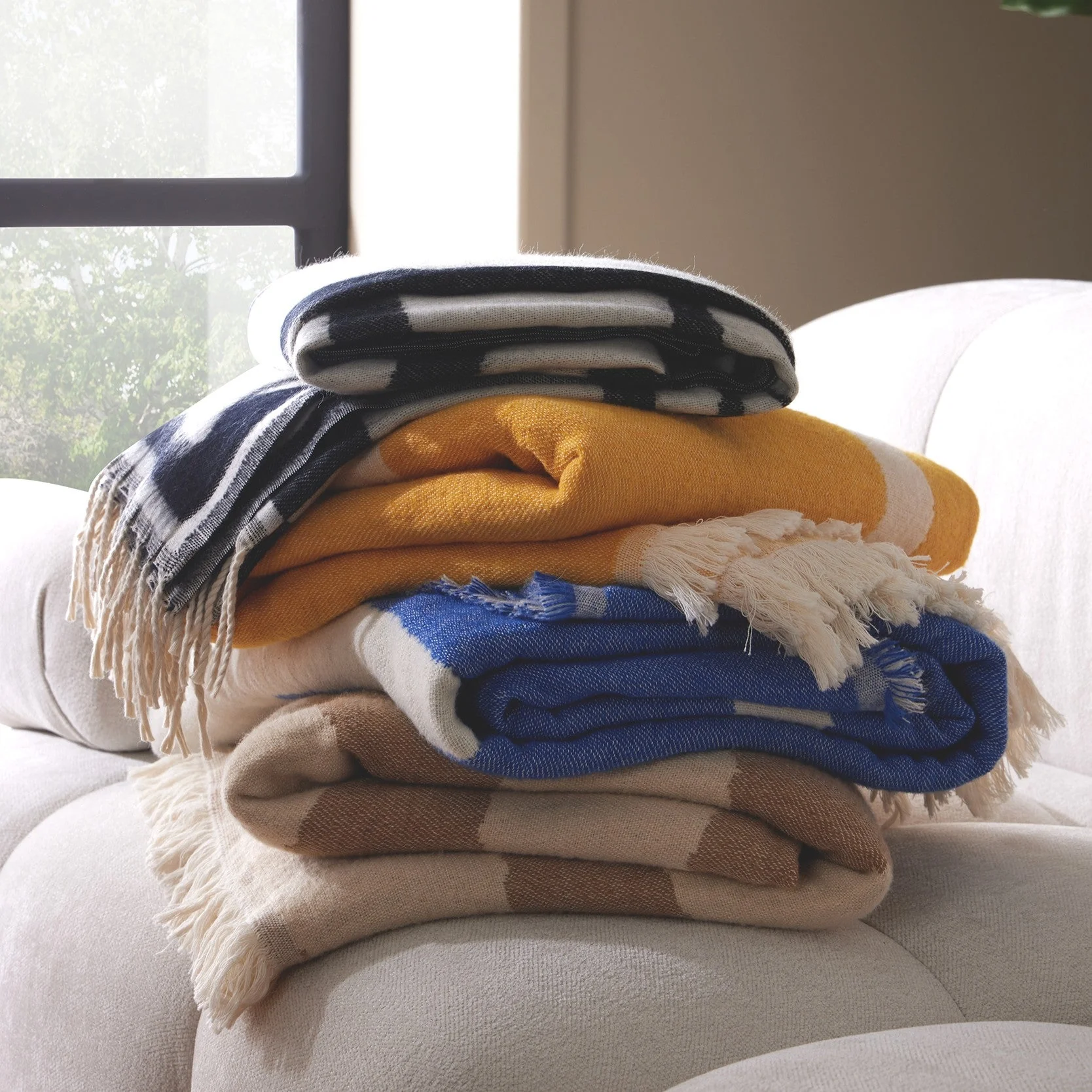 Motif Abstract Sofa Throw - Taupe - Image 2