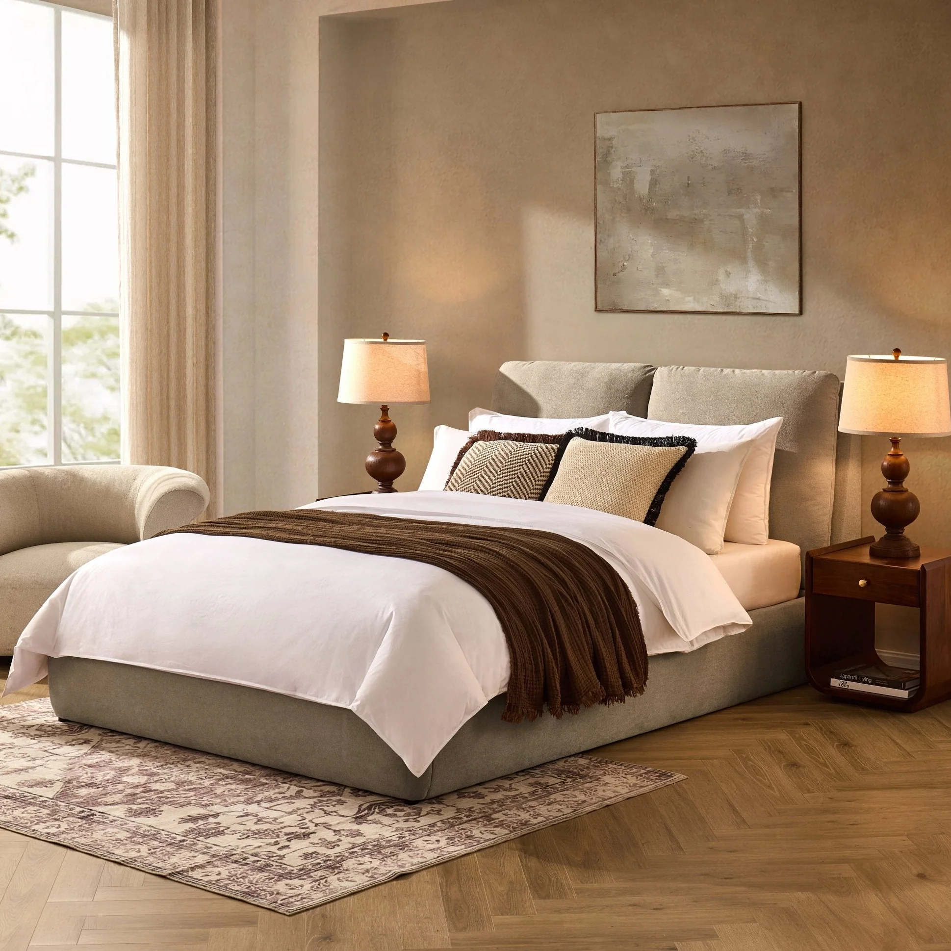 Murcia Ottoman Storage Bed - Chenille Oatmeal - Image 3