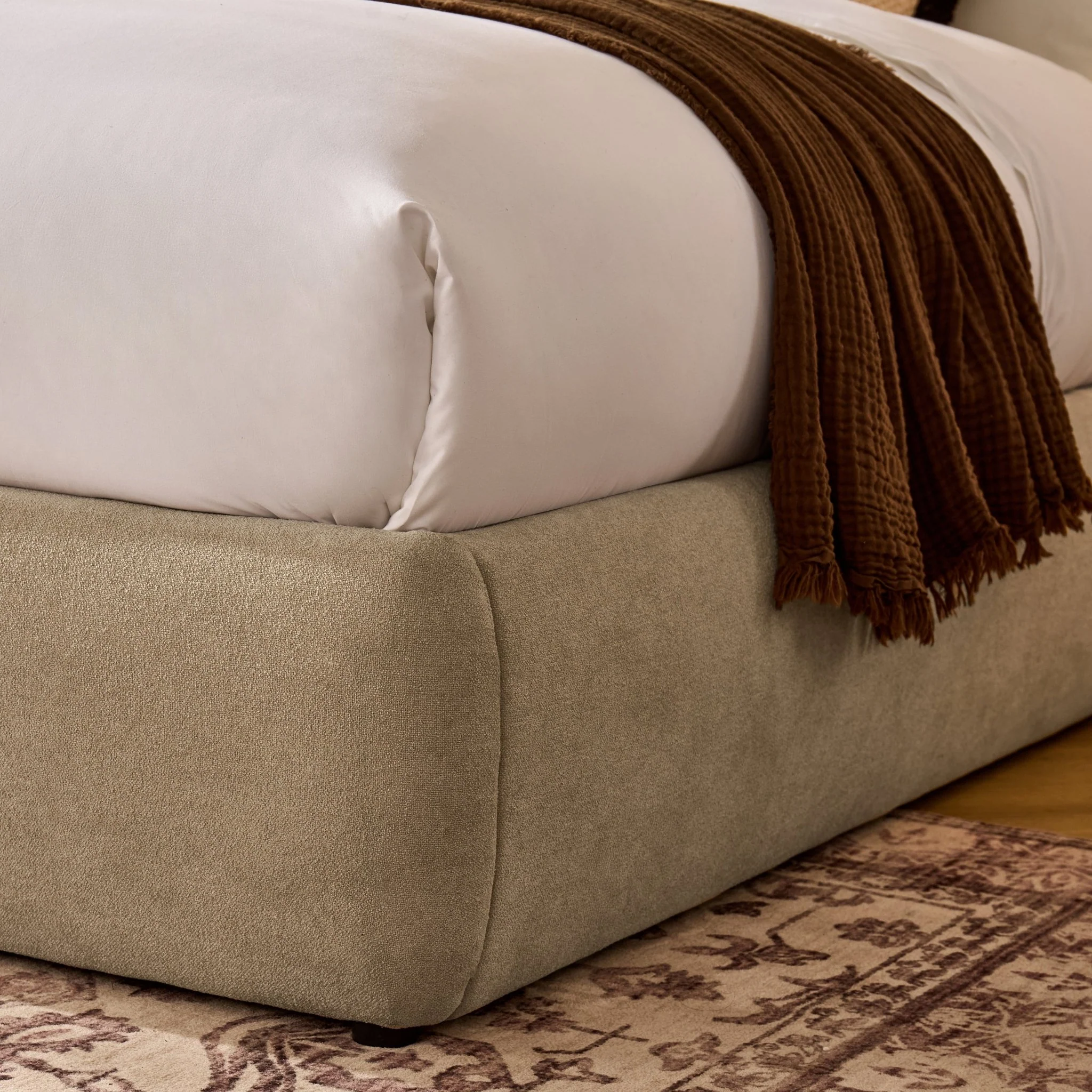 Murcia Ottoman Storage Bed - Chenille Oatmeal - Image 8