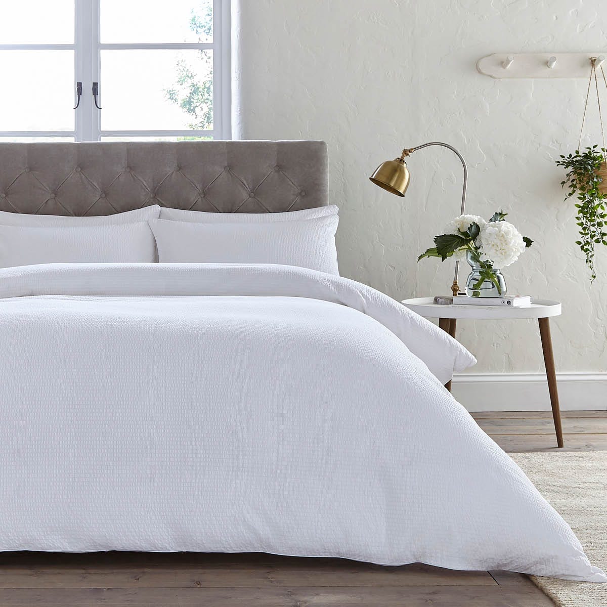 Mykonos 200 Thread Count Seersucker Duvet Cover - Cotton - White
