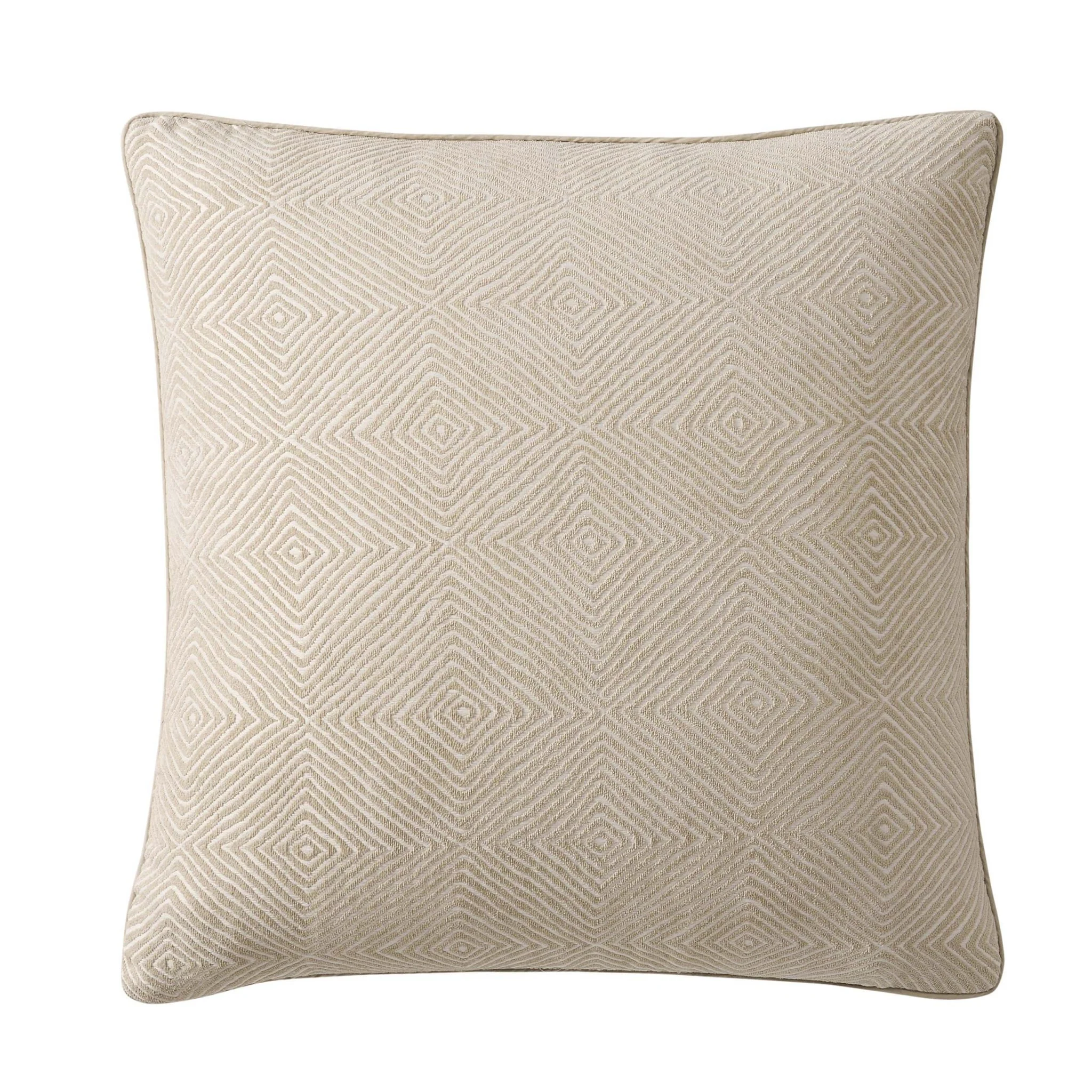 Nairobi Geo Chenille Stitch Quilt Cushion Cover - Taupe/White - Image 5