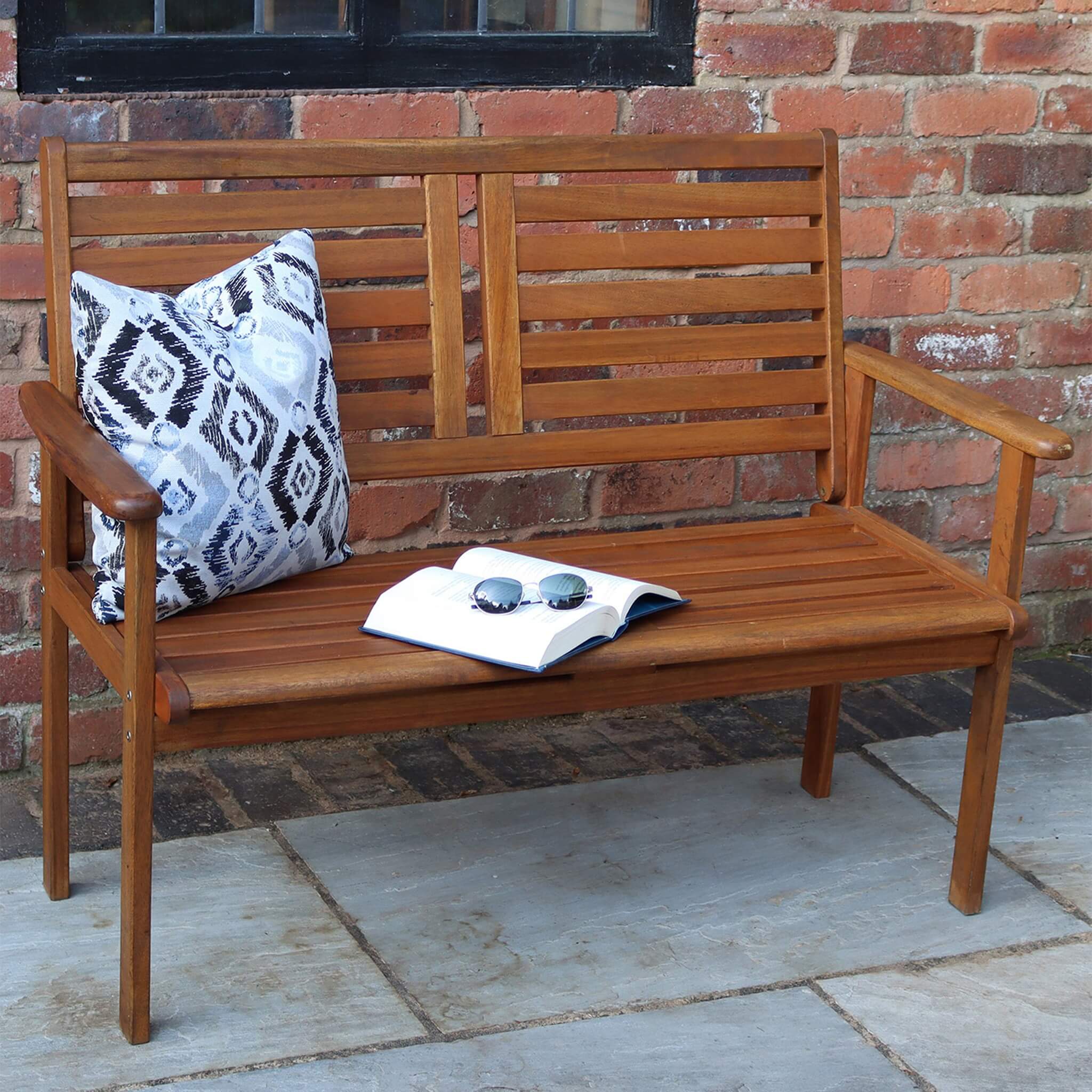 Napoli Outdoor 2 Seater Bench - Natural