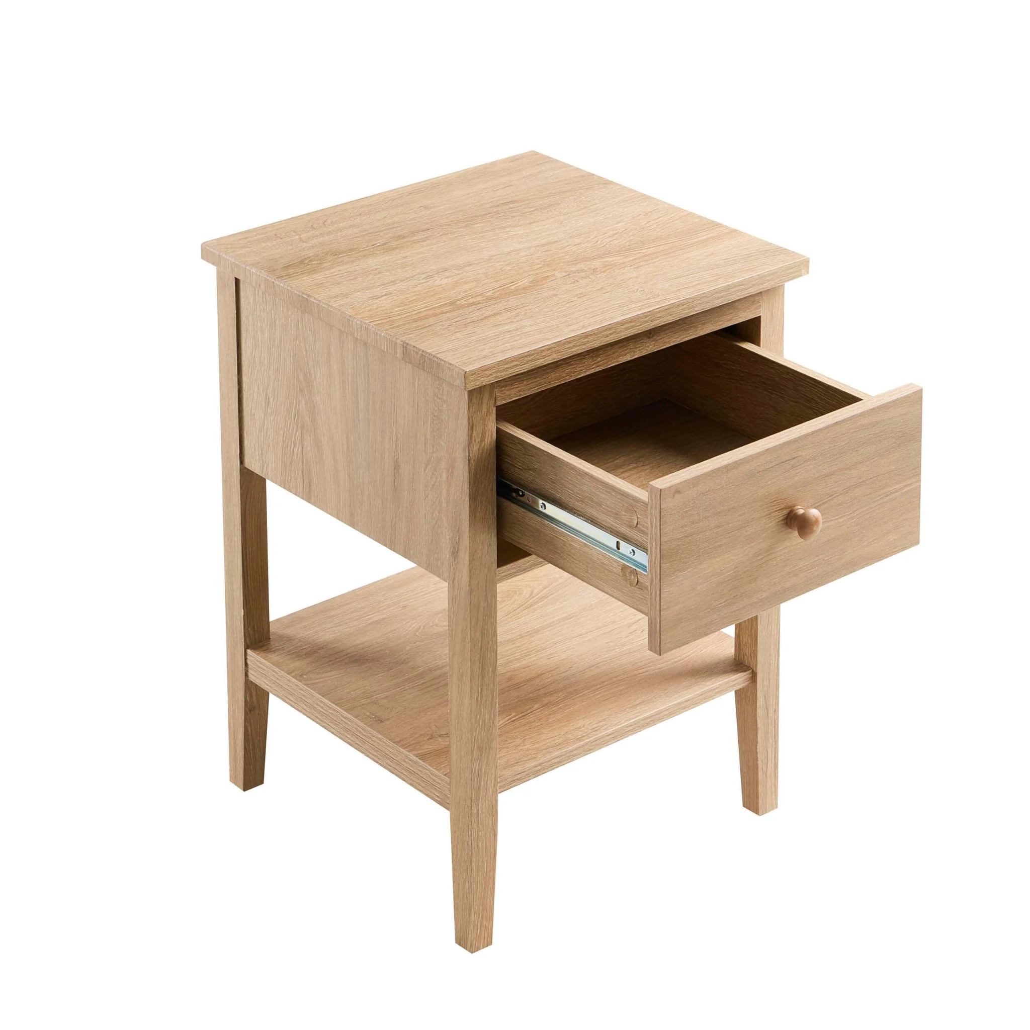 Nell 1 Drawer Nightstand - Light Wood - Image 4