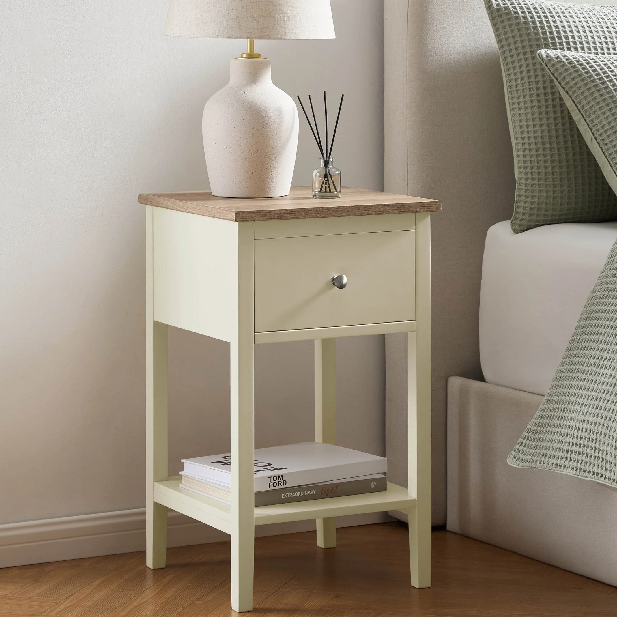 Nell 1 Drawer Nightstand - Cream