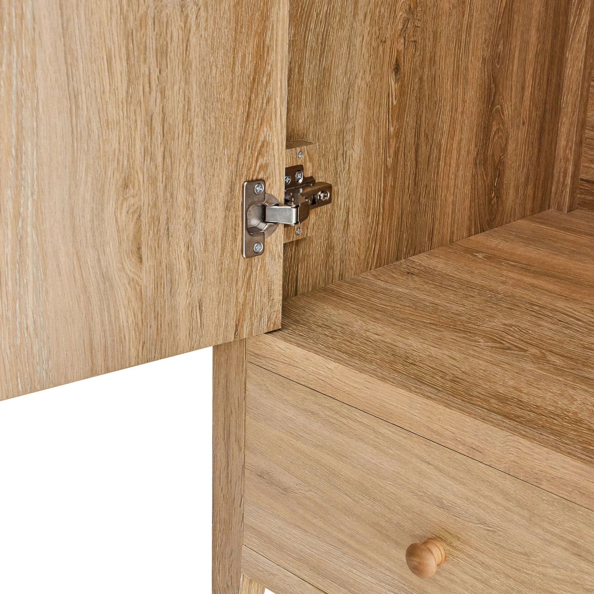 Nell 2 Door Wardrobe with Drawer - Light Wood - Image 5
