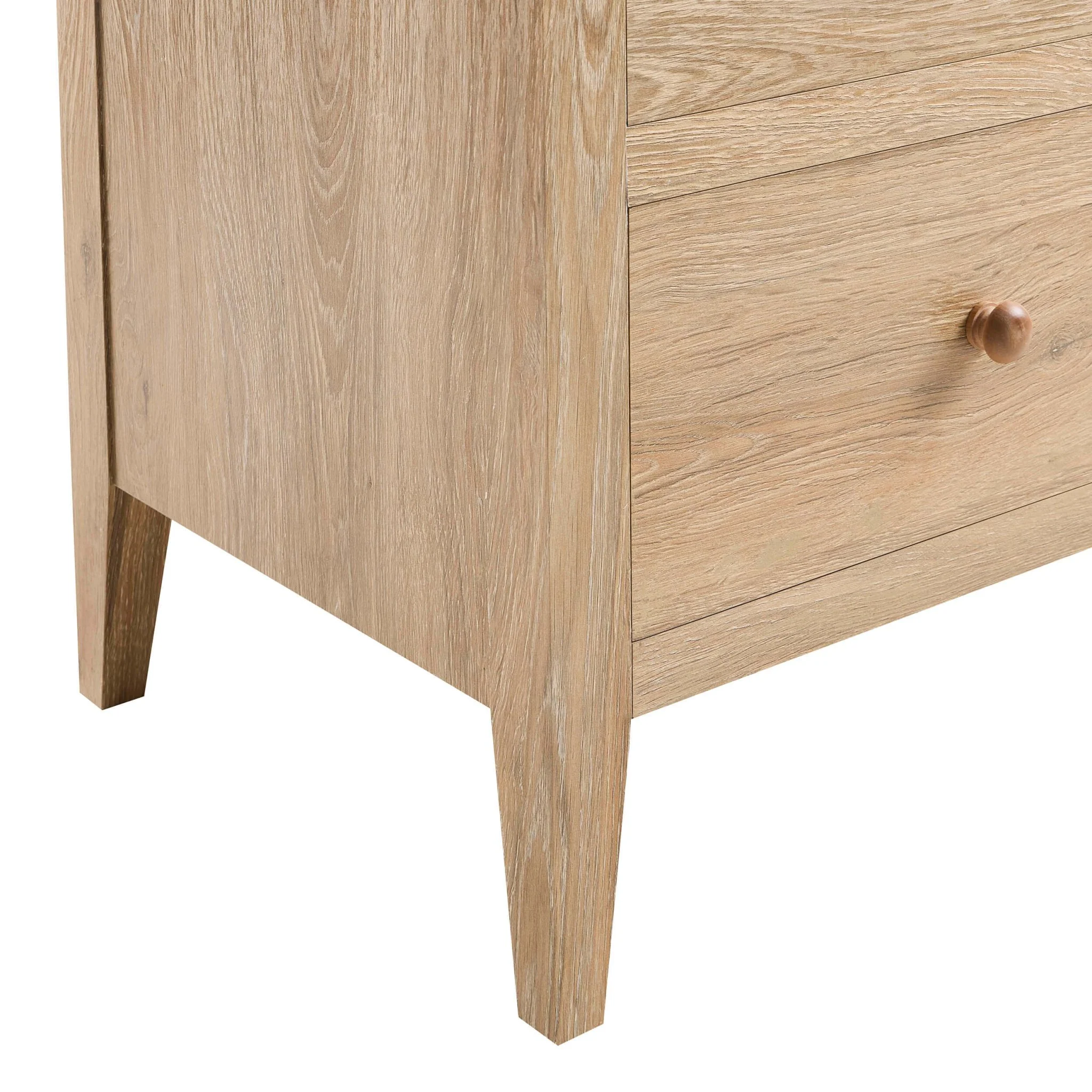 Nell 2 Drawer Bedside Table - Light Wood - Image 6