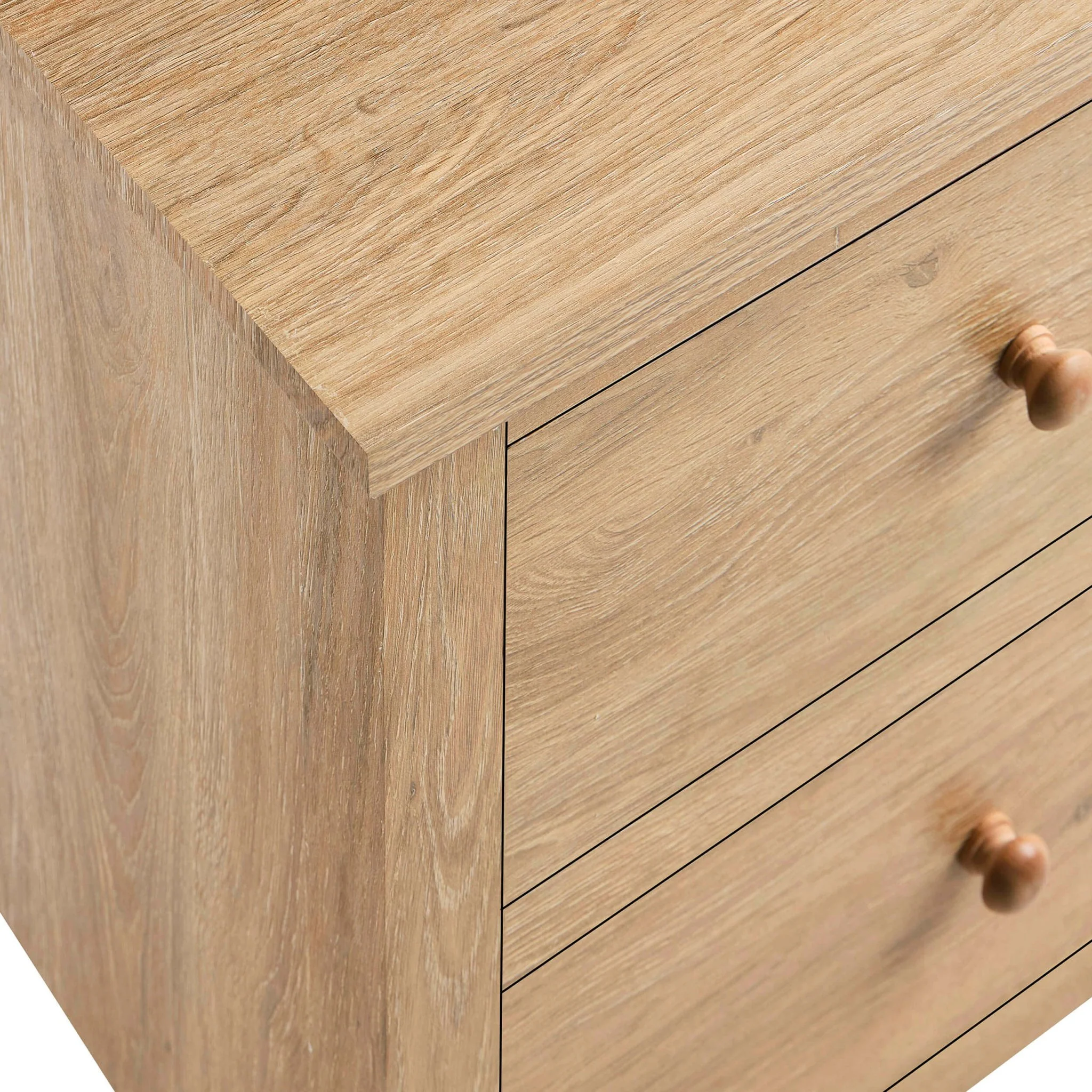 Nell 2 Drawer Bedside Table - Light Wood - Image 7