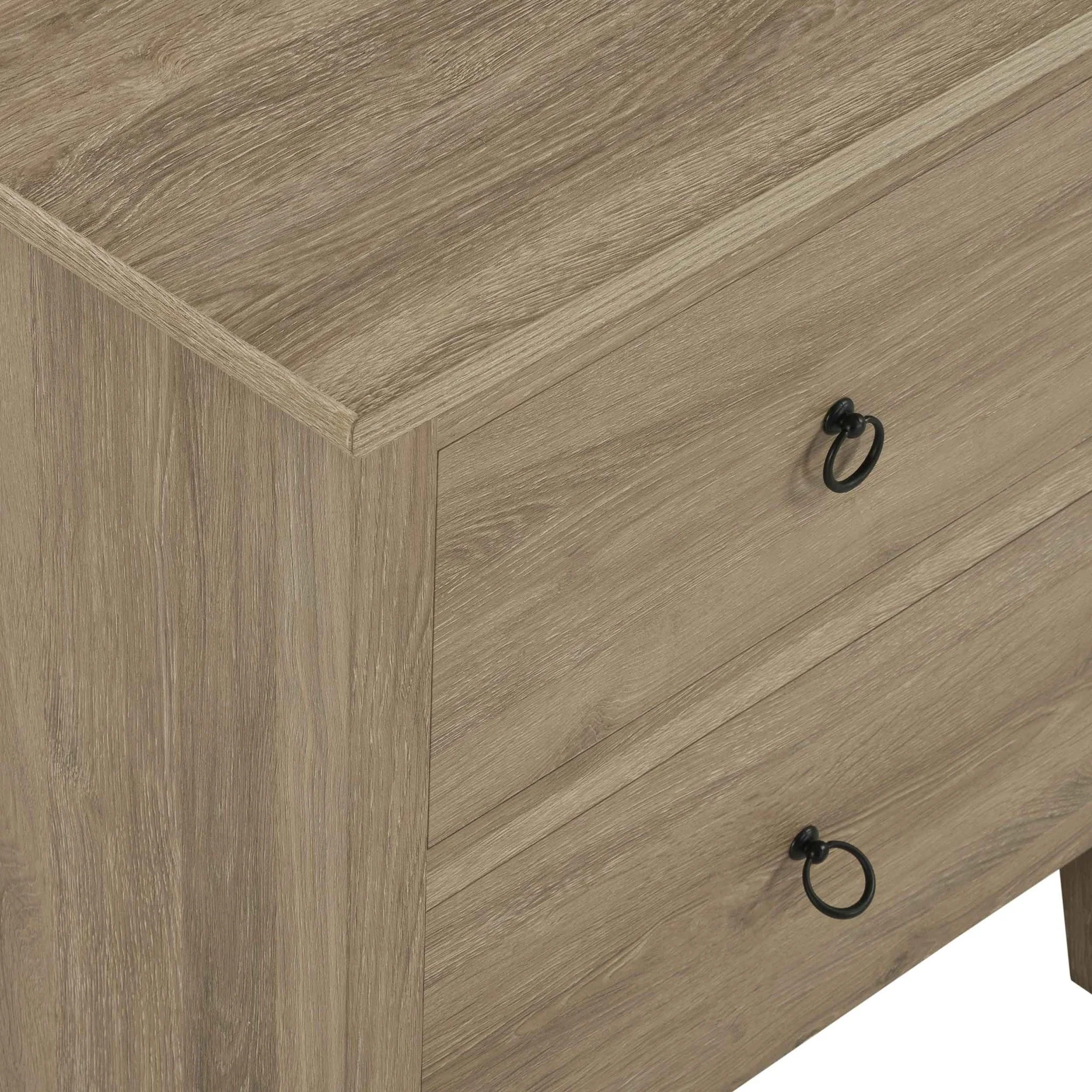 Nell 2 Drawer Bedside Table - Wood - Image 7