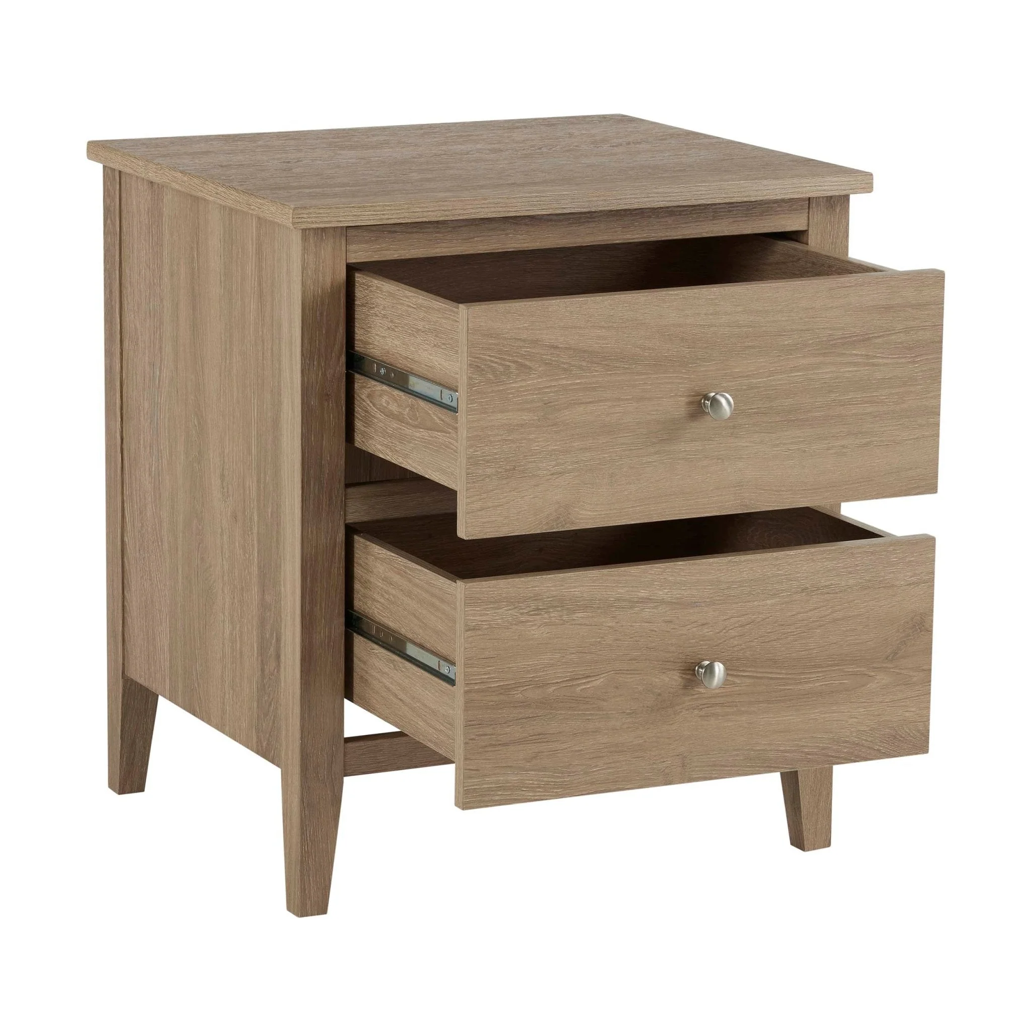 Nell 2 Drawer Bedside Table - Wood - Image 9