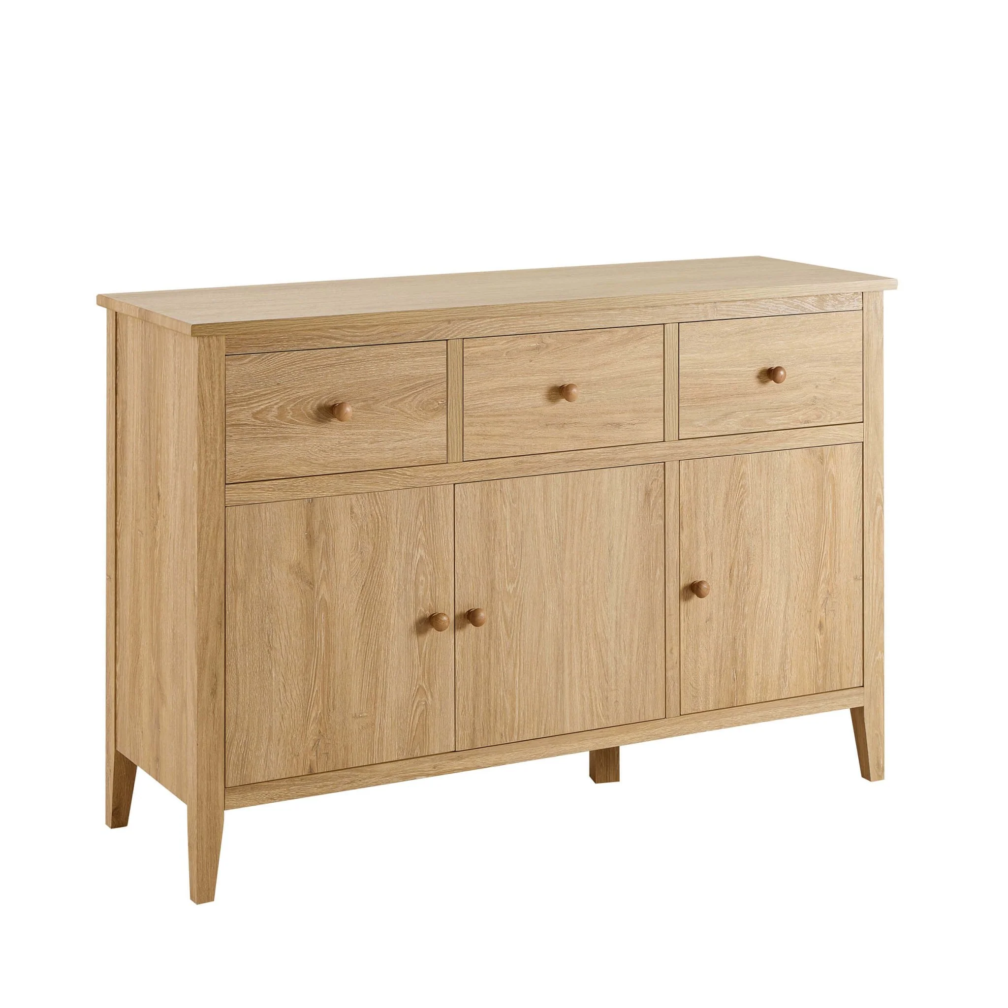 Nell 3 Door Sideboard with Drawers - Light Wood - Image 3