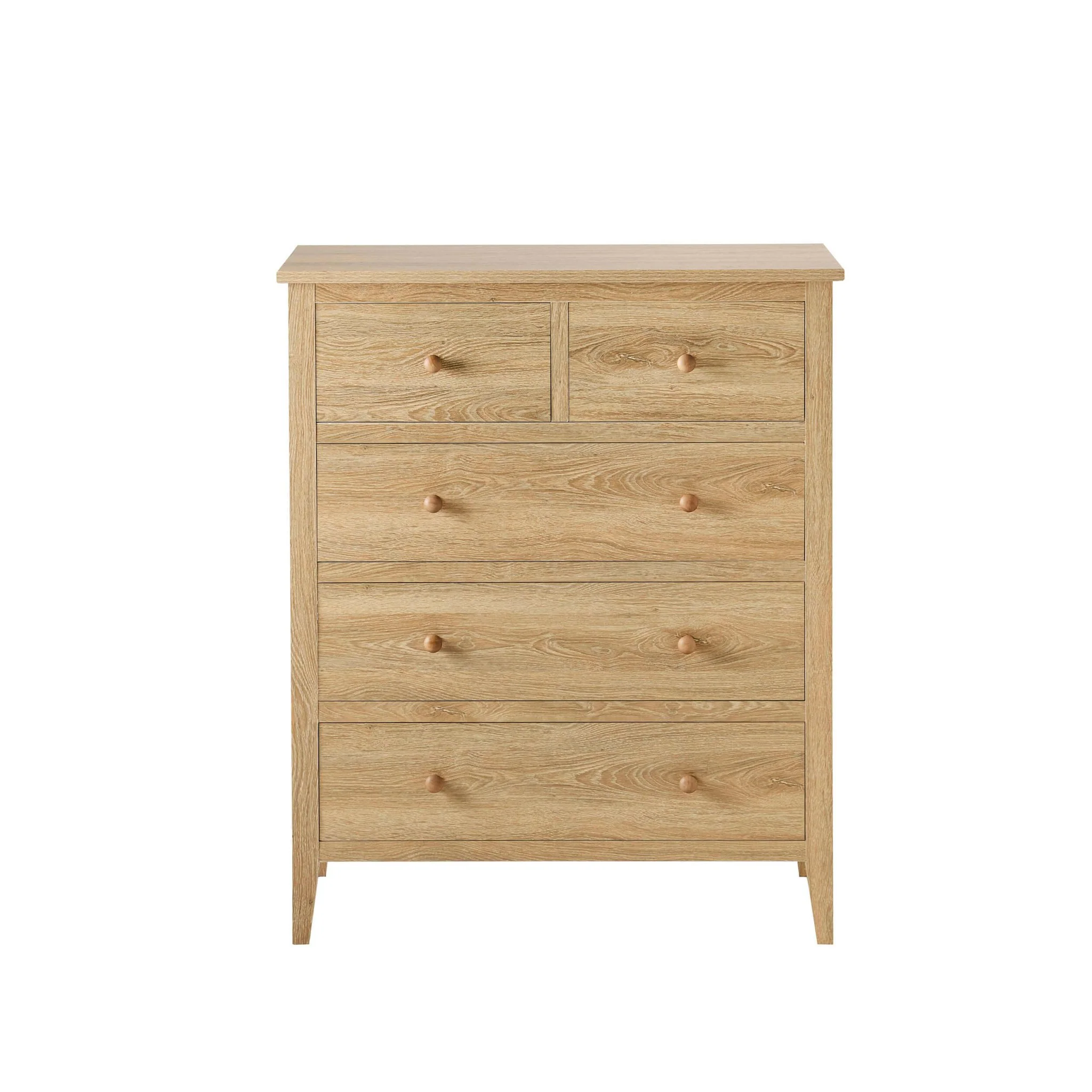 Nell 5 Drawer Chest - Light Wood - Image 2