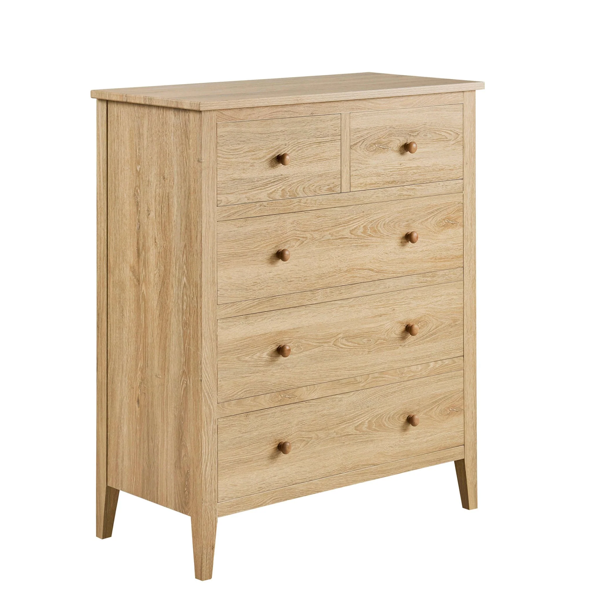 Nell 5 Drawer Chest - Light Wood - Image 3