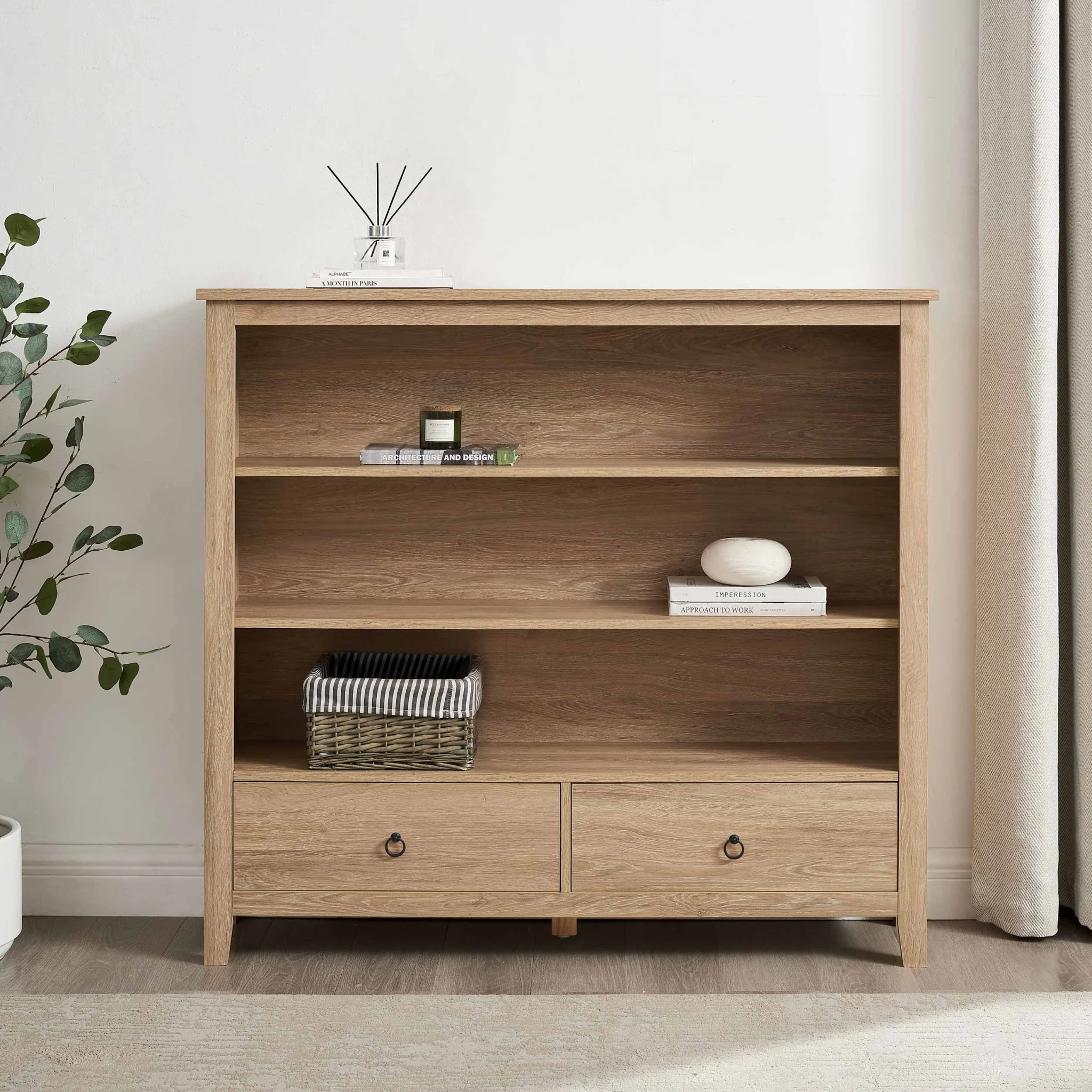 Nell Bookshelf with Drawer - Wood