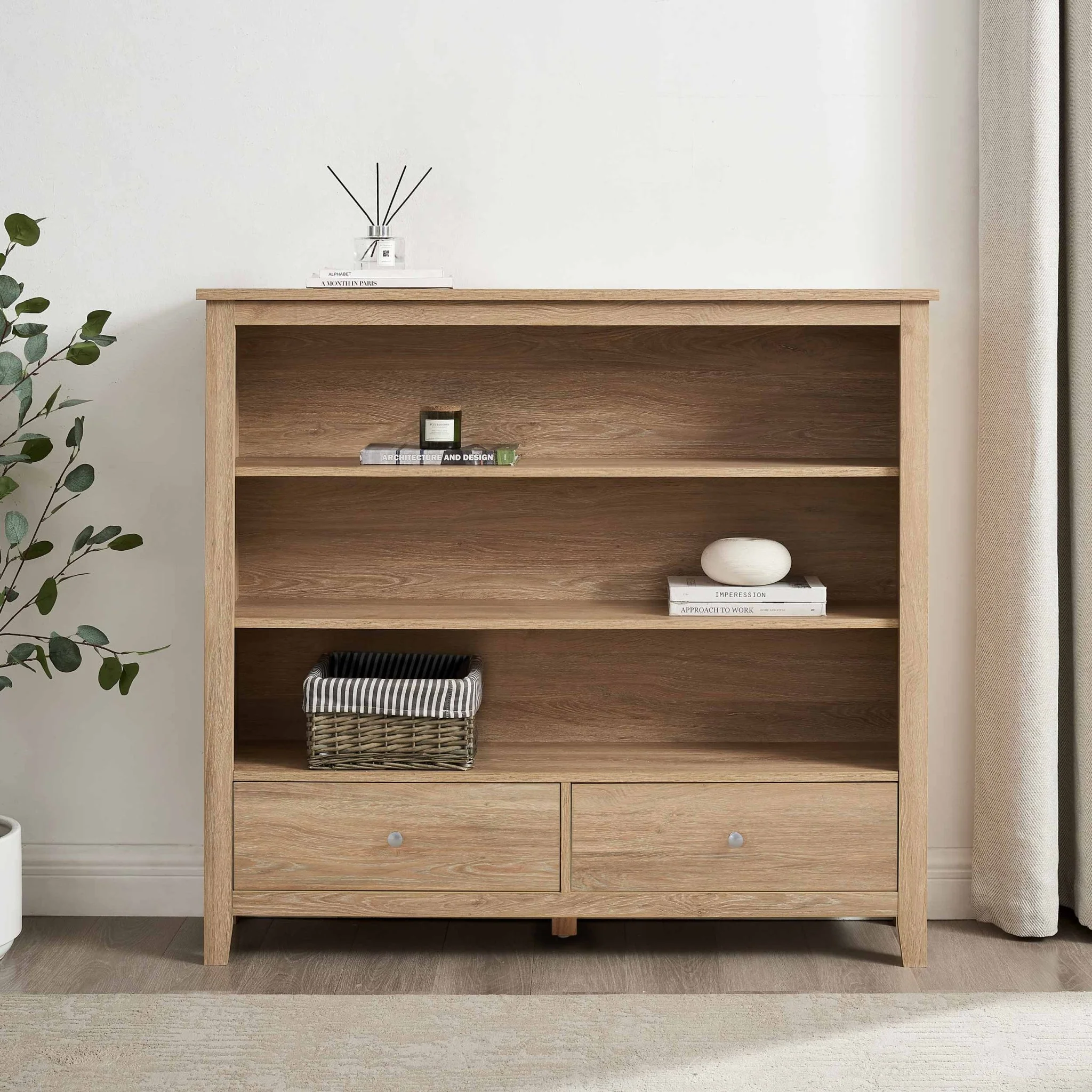 Nell Bookshelf with Drawer - Wood - Image 2