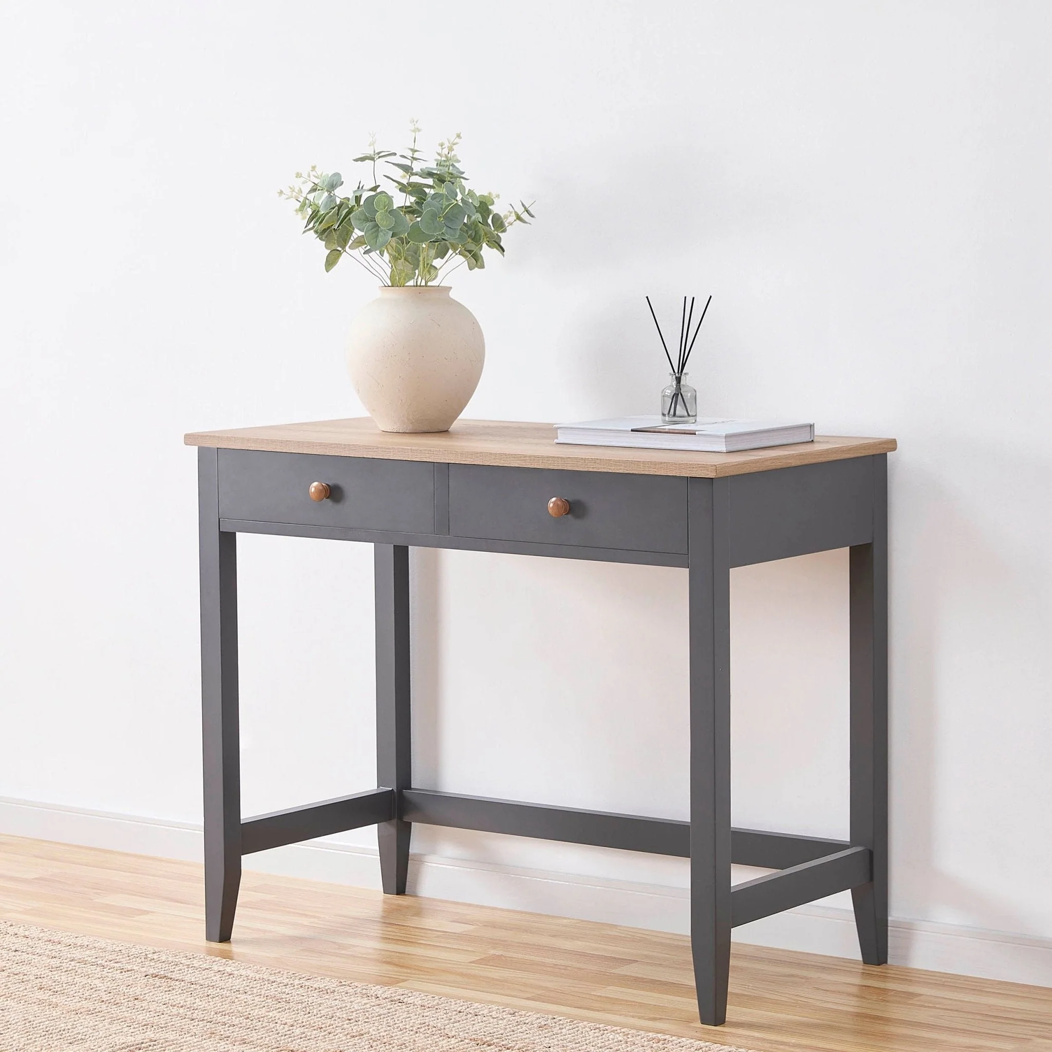 Nell Dressing Table Console - Charcoal