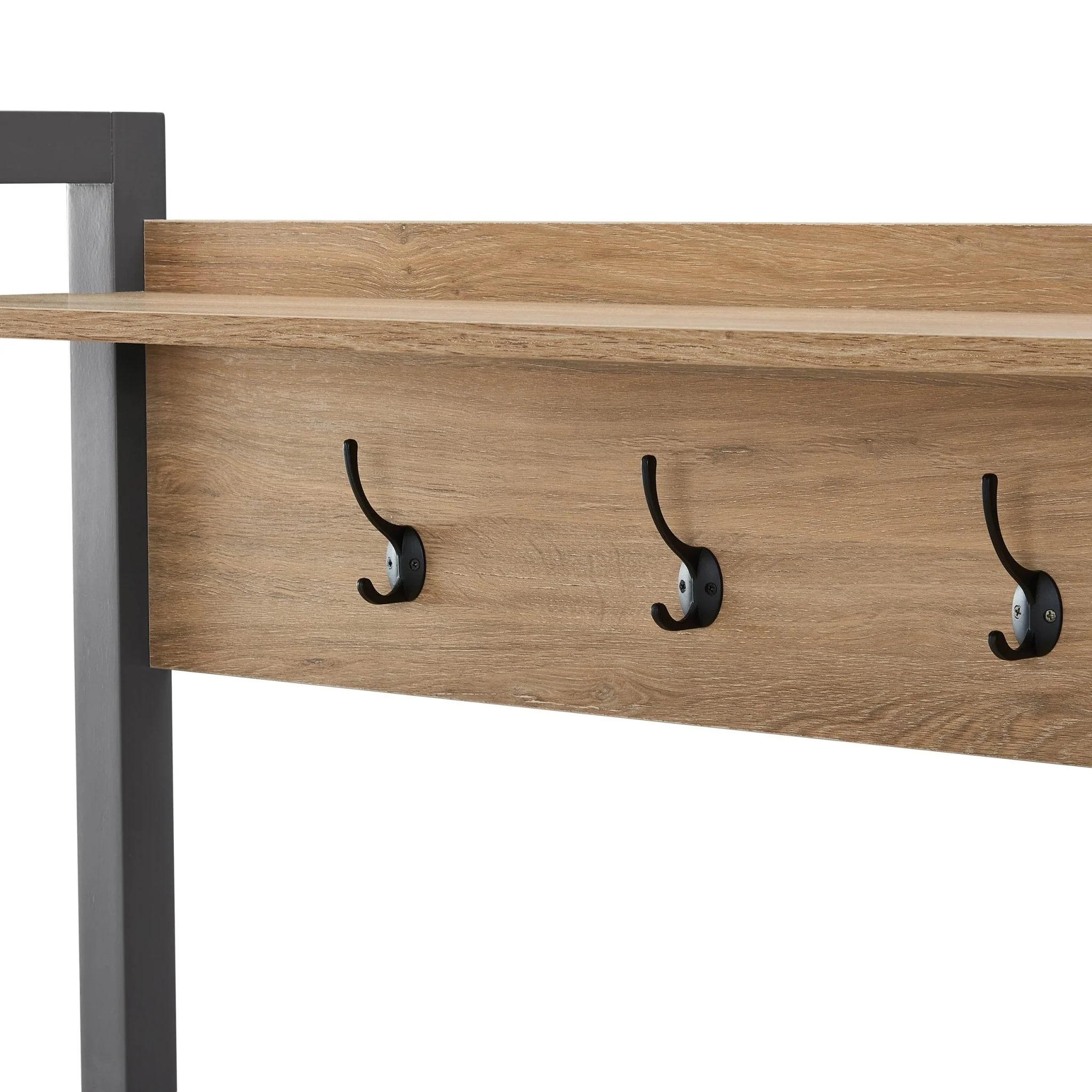 Nell Hallway Shelf with Hooks - Charcoal - Image 5